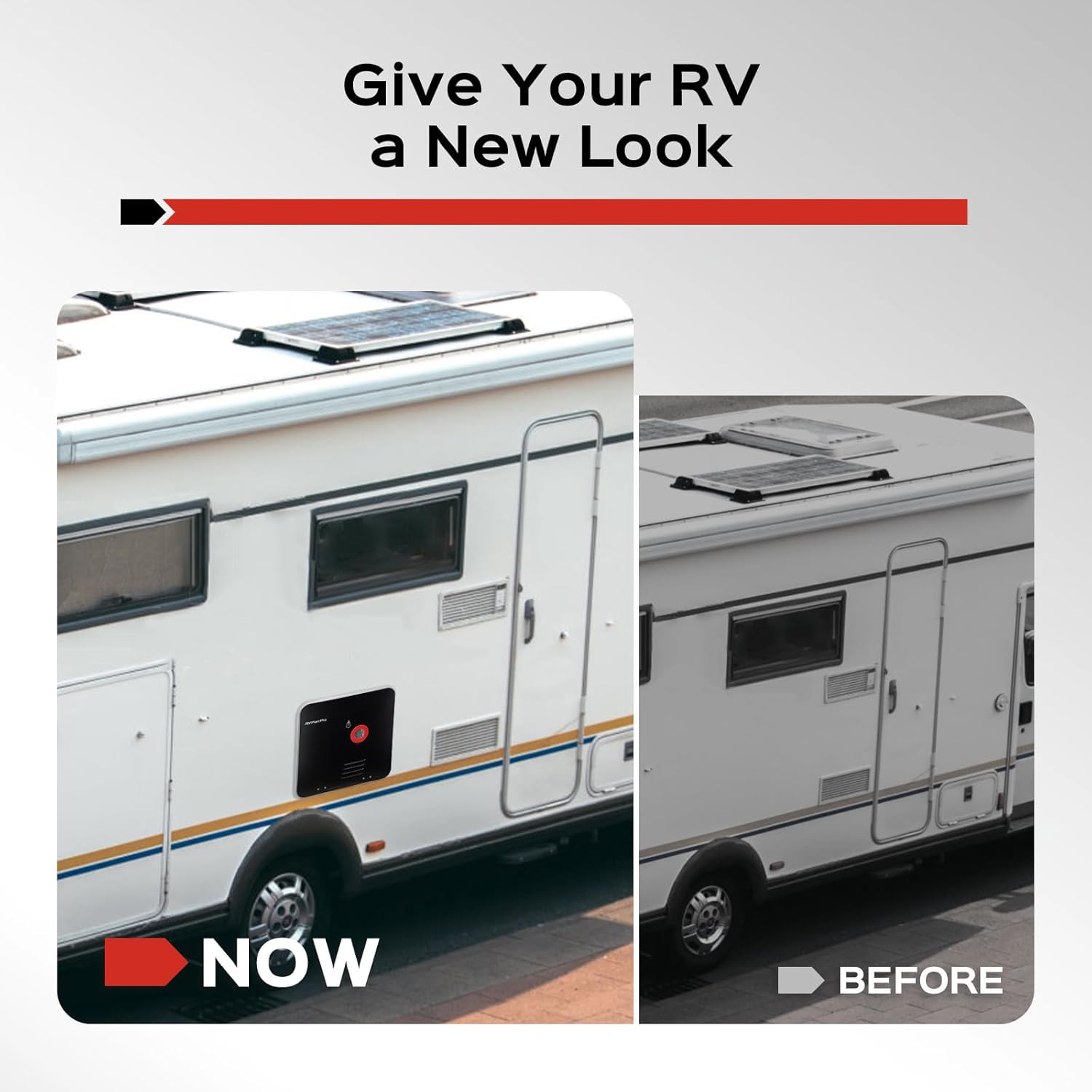 15" x 18" White RV Water Heater Door & Flange Combo for Easy Access