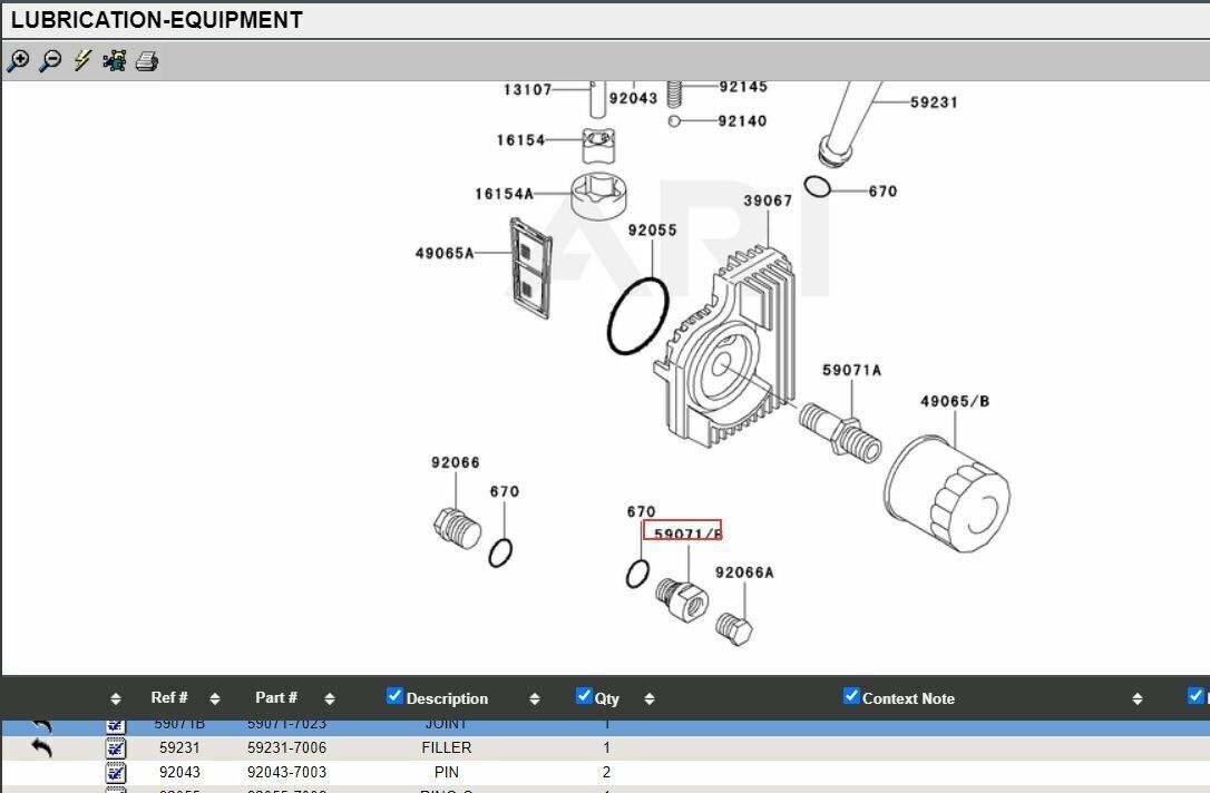 Genuine Kawasaki 59071-7023 Oil Drain Adaptor w Plug O-Ring FR600V FR651V FR691V