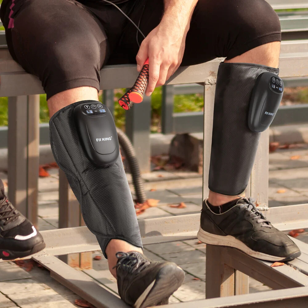 FIT KING Upgraded Cordless Leg Massager for Pain Relief, Relax, Muscle Recovery