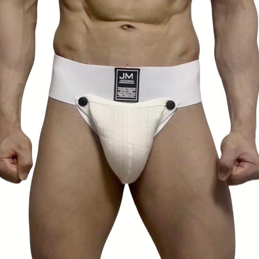 Men's Sexy Thong & Jockstrap Sexy Gay Underwear with Big U Convex Pouch Panties
