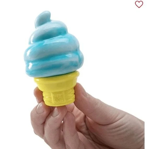 2026 BLUE NeeDoh NICE CREAM CONE Ice Cream Swirl Squishy Toy NEE DOH Stress Ball