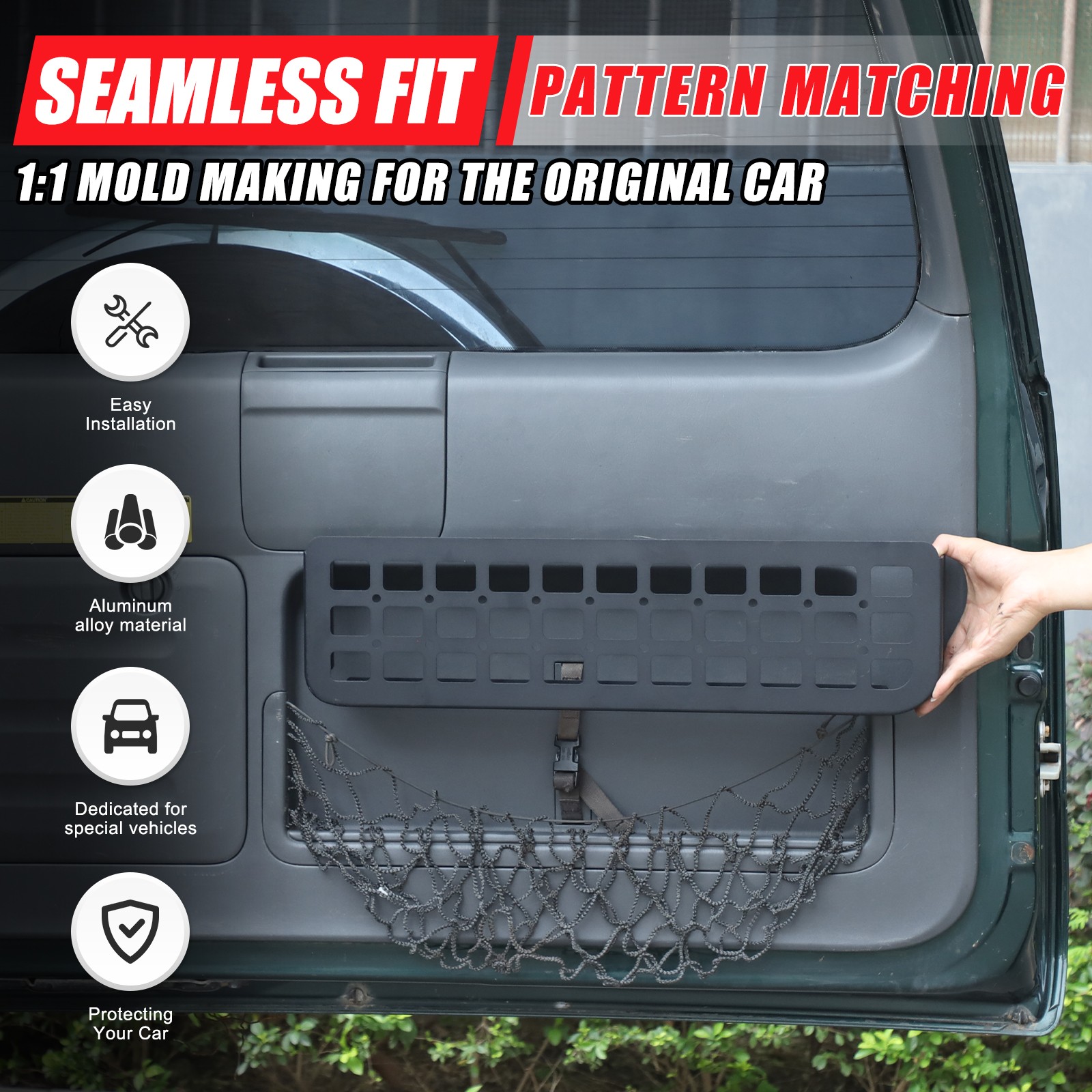Tailgate Door Organizer Cargo Shelf Molle Panel For 2003-2009 Lexus Gx470