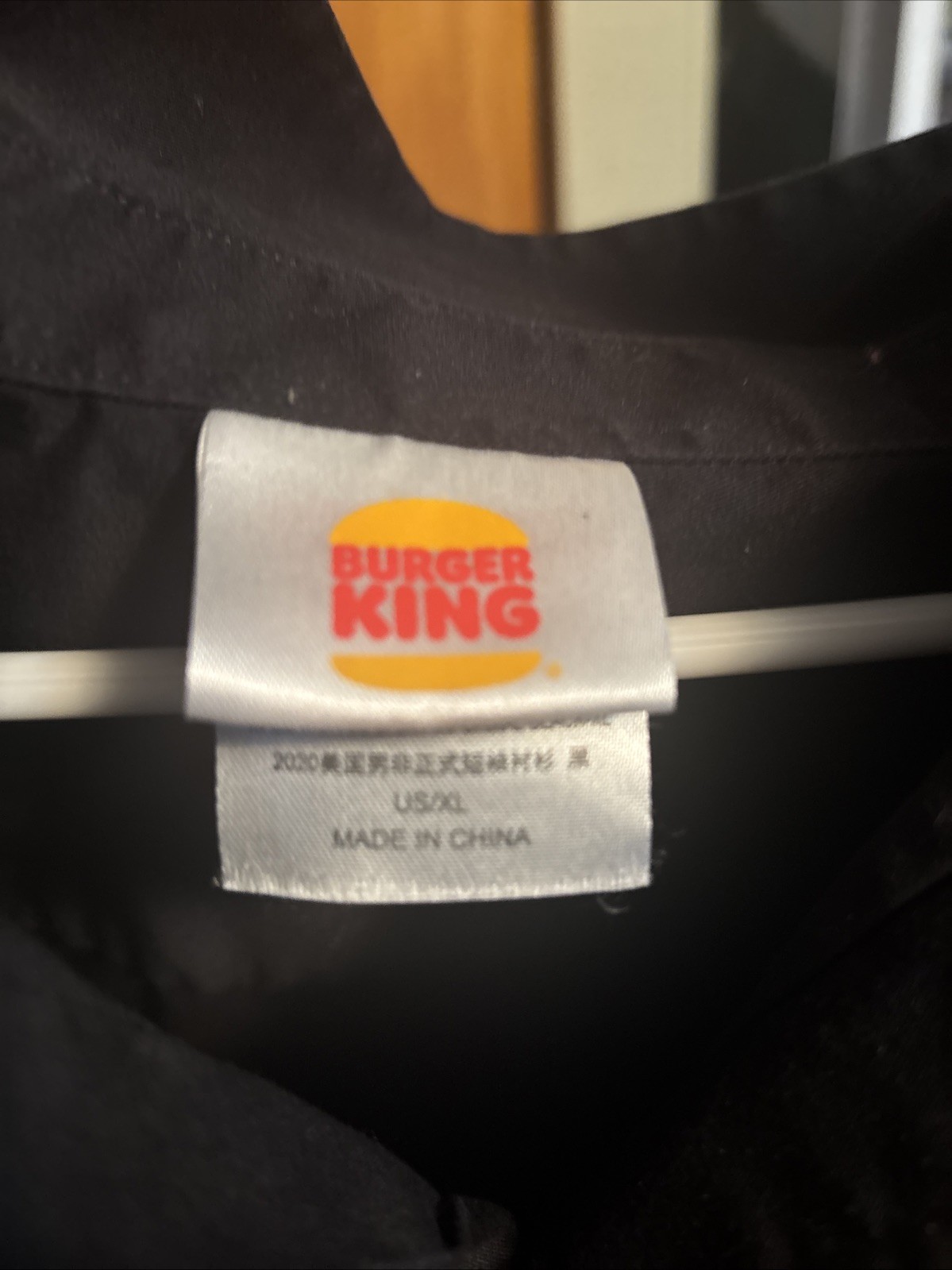 Burger King Manager Button Down & Black Unisex Extra Large Shirt