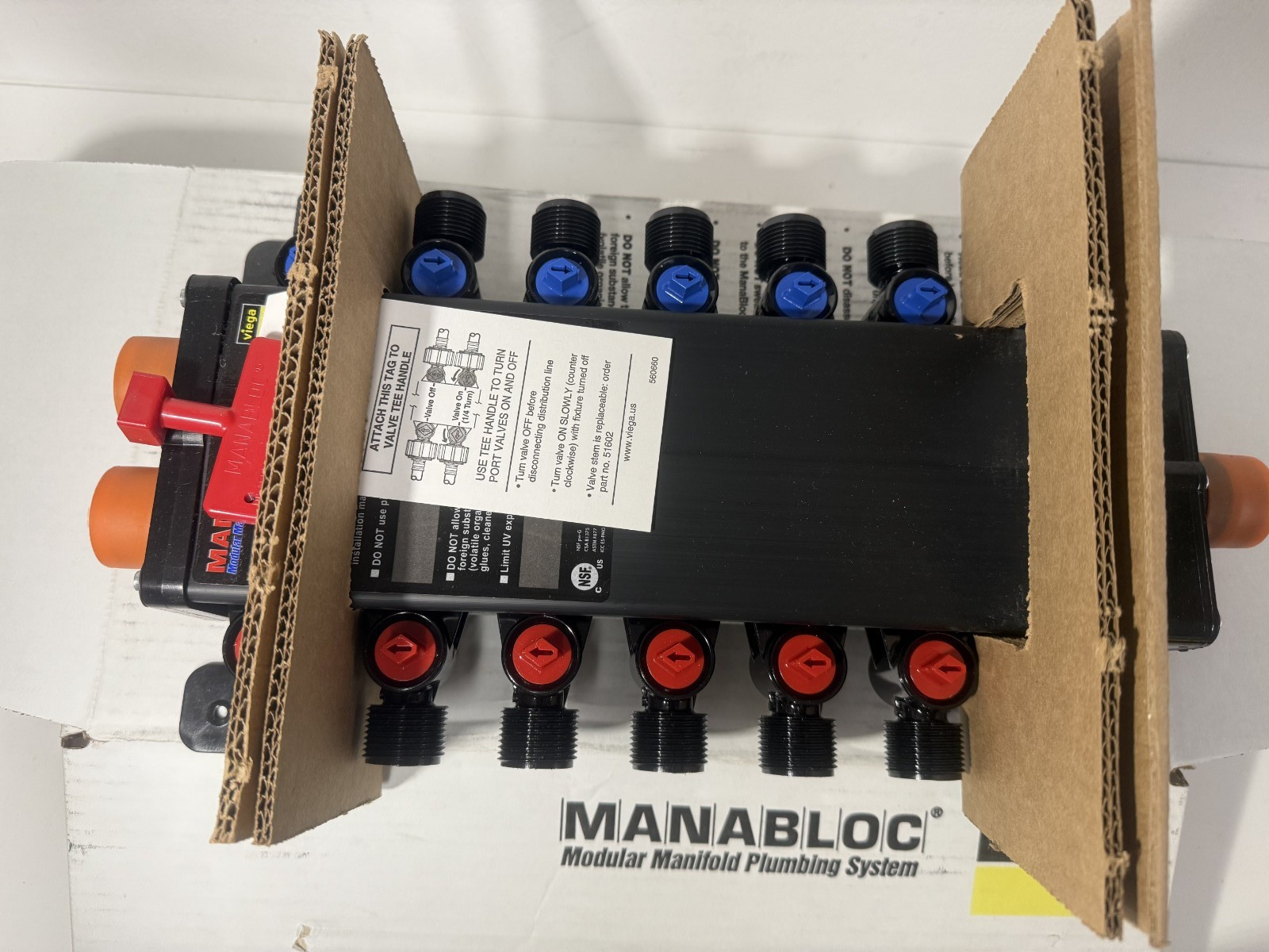 Viega Manabloc 1/2 in. x 14 Ports (6 H/8 C) Polymer Distribution Manifold-49610
