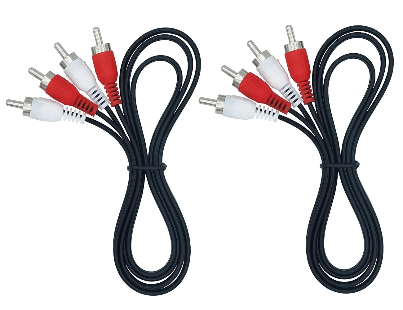 2-Pack 3ft RCA Audio Cable 2RCA Male to Male Stereo Cord for TV Amp