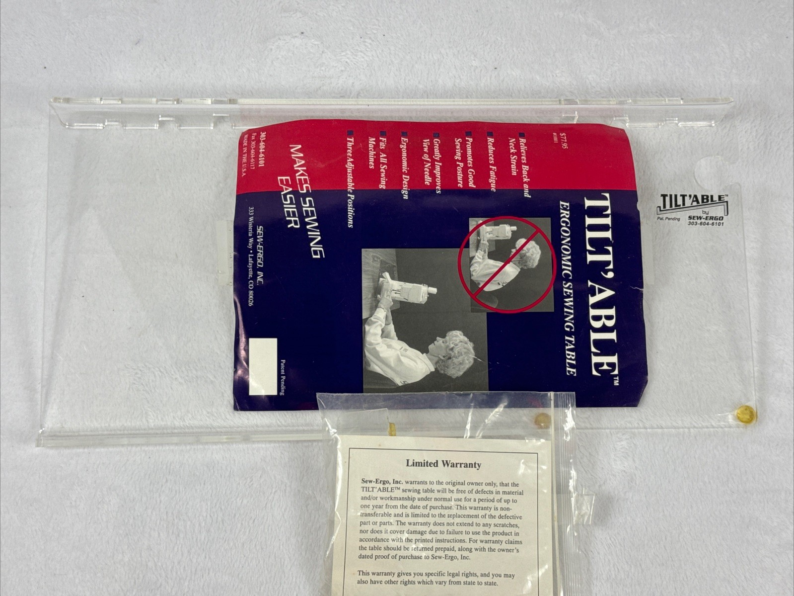 SEW-ERGO Tilt’Able Ergonomic Advantage Sewing Machine Angled Platform Table