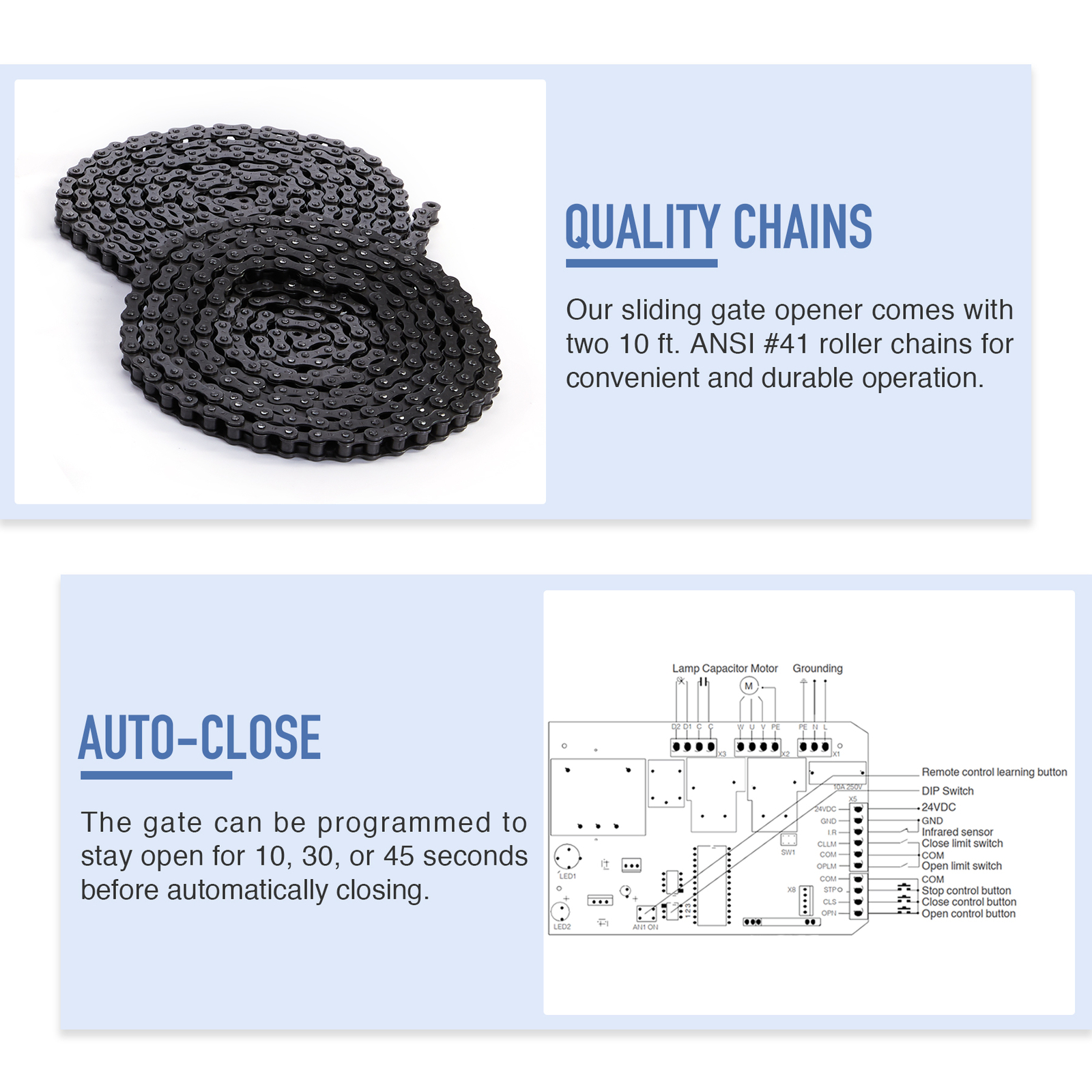 CO-Z 3300lb APP Control Automatic Sliding Gate Opener with Keypad & 4 Remotes