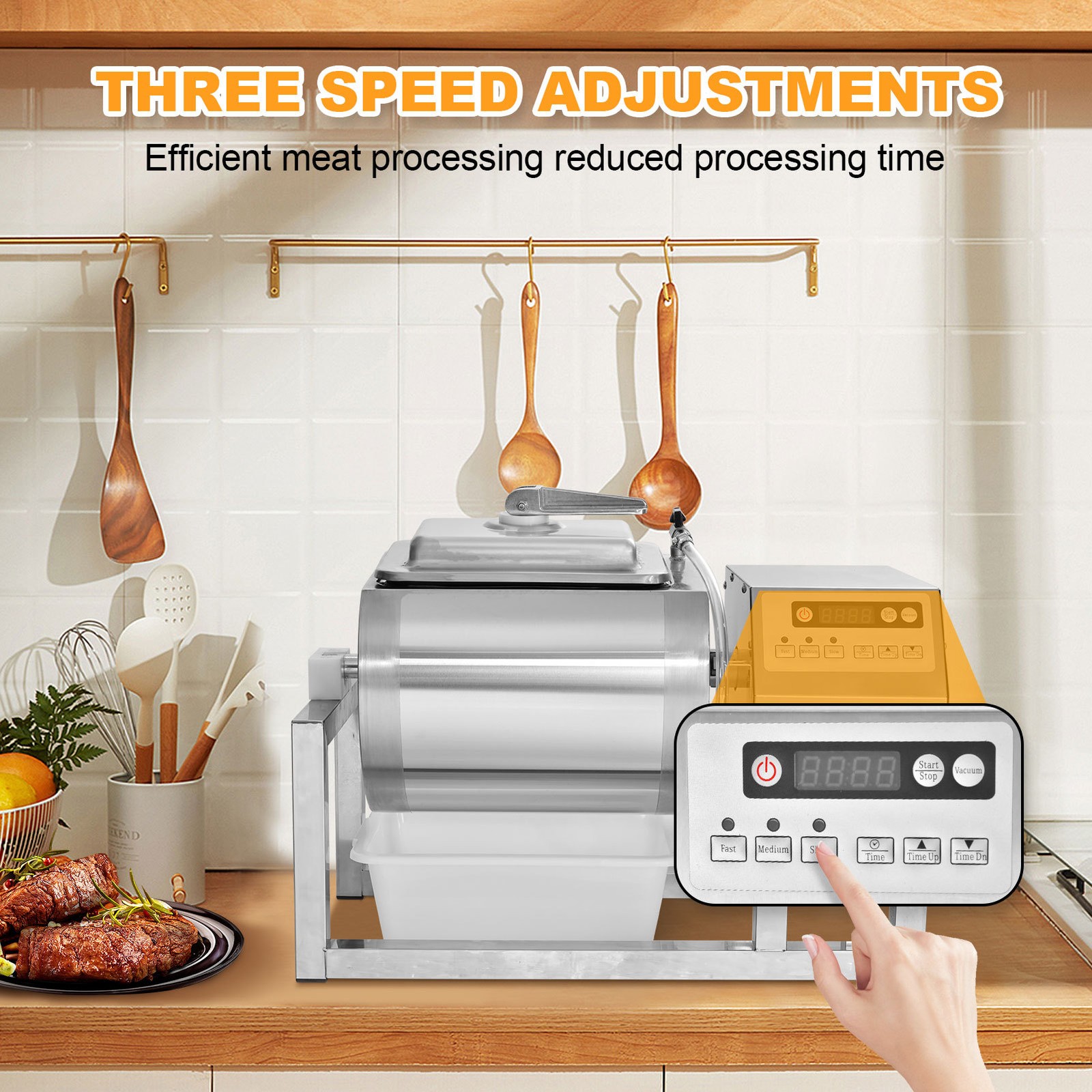 Vacuum Tumbler Marinator 18L Meat Tumbler Marinating Machine New-