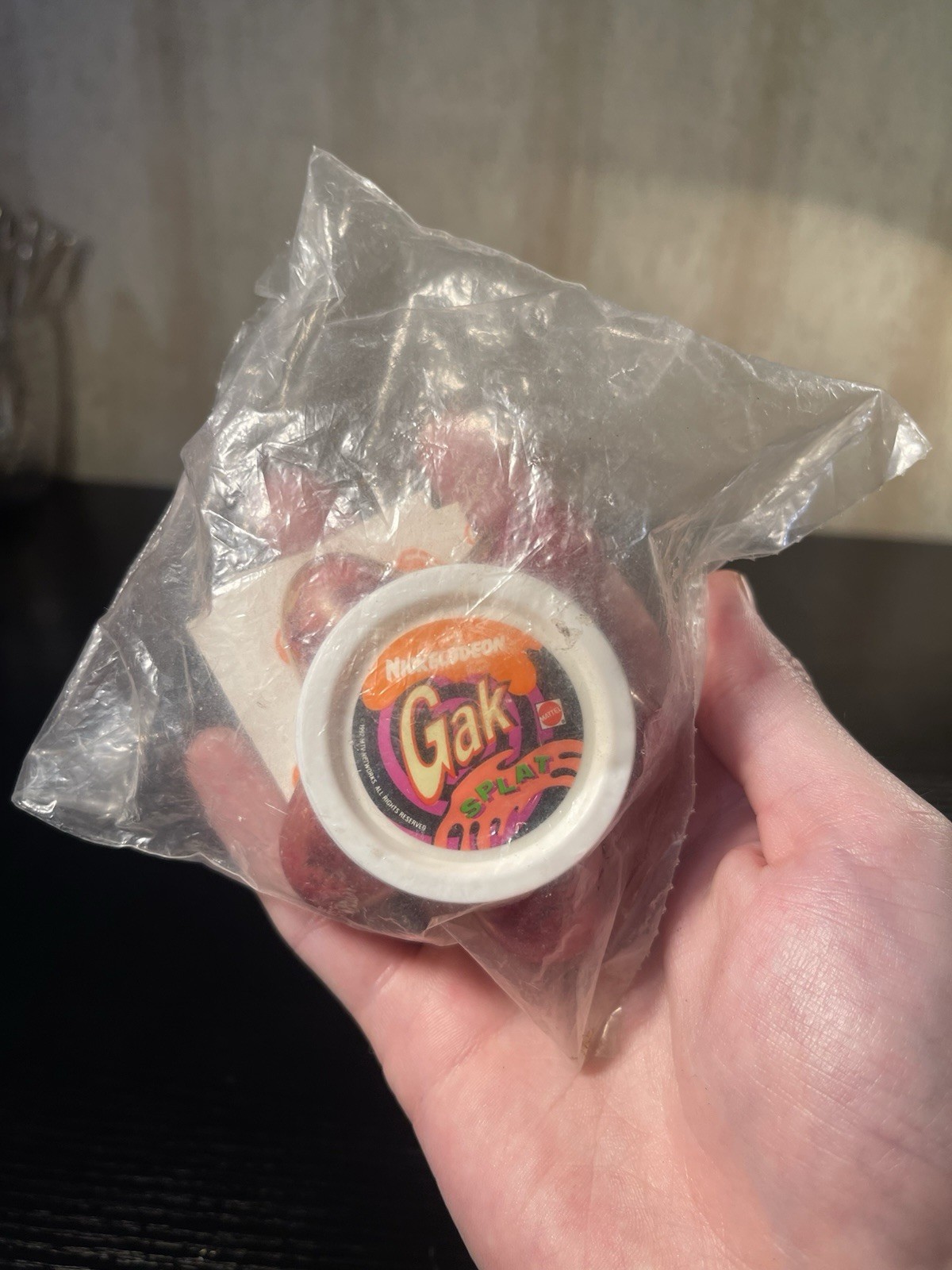 VINTAGE NICKELODEON GAK SPLAT Purple 90'S DRIED ORIGINAL PACKAGE RIPPED PLASTIC