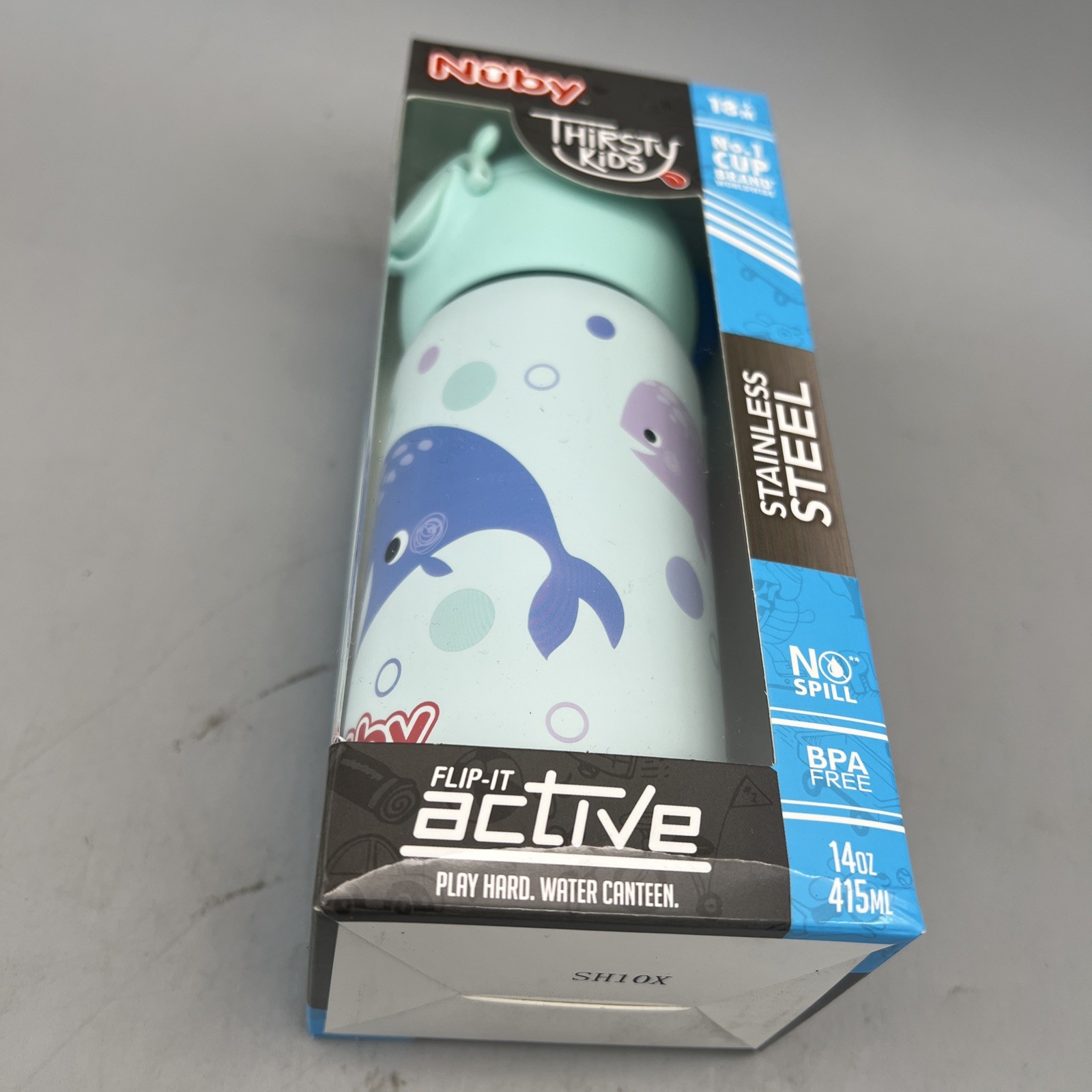 NEW Nuby Thirsty Kids 14oz Stainless Steel Active Cup