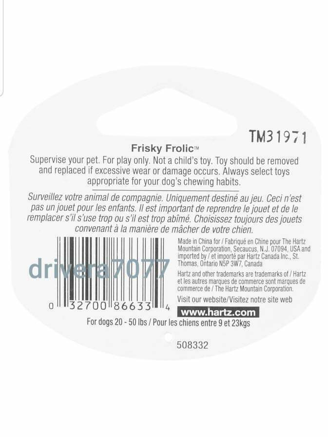 Hartz Frisky Frolic Latex Squeakable Dog Toy, Color Varies, 1 count