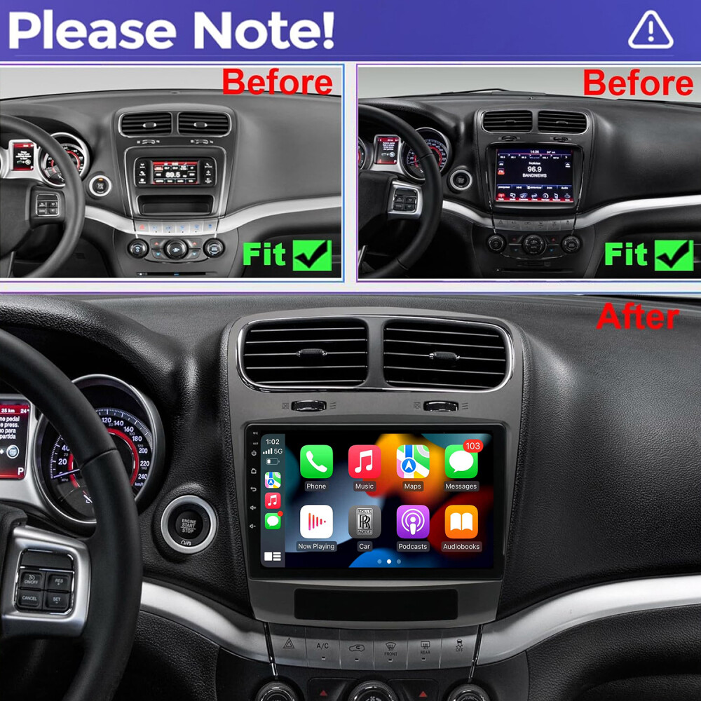 For 2012-2020 Dodge Journey Car Stereo Radio GPS Navi Android 15 Carplay 2+64GB