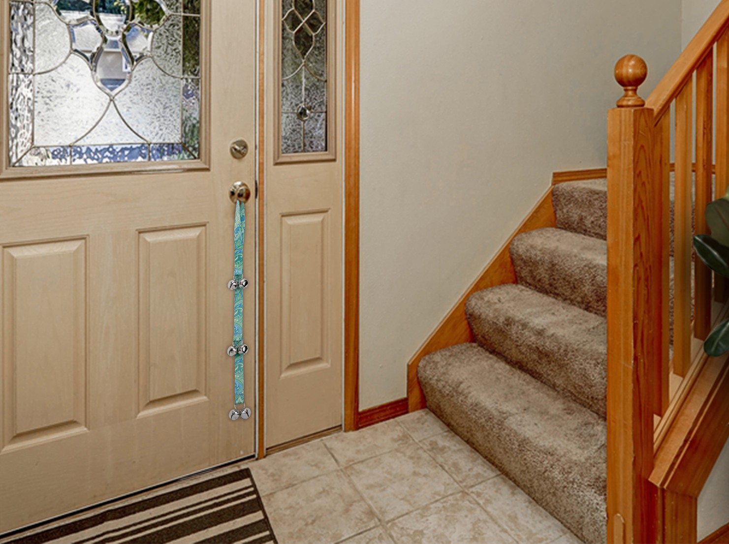 Country Brook Petz® Dog Potty Training Bells - Green Paisley