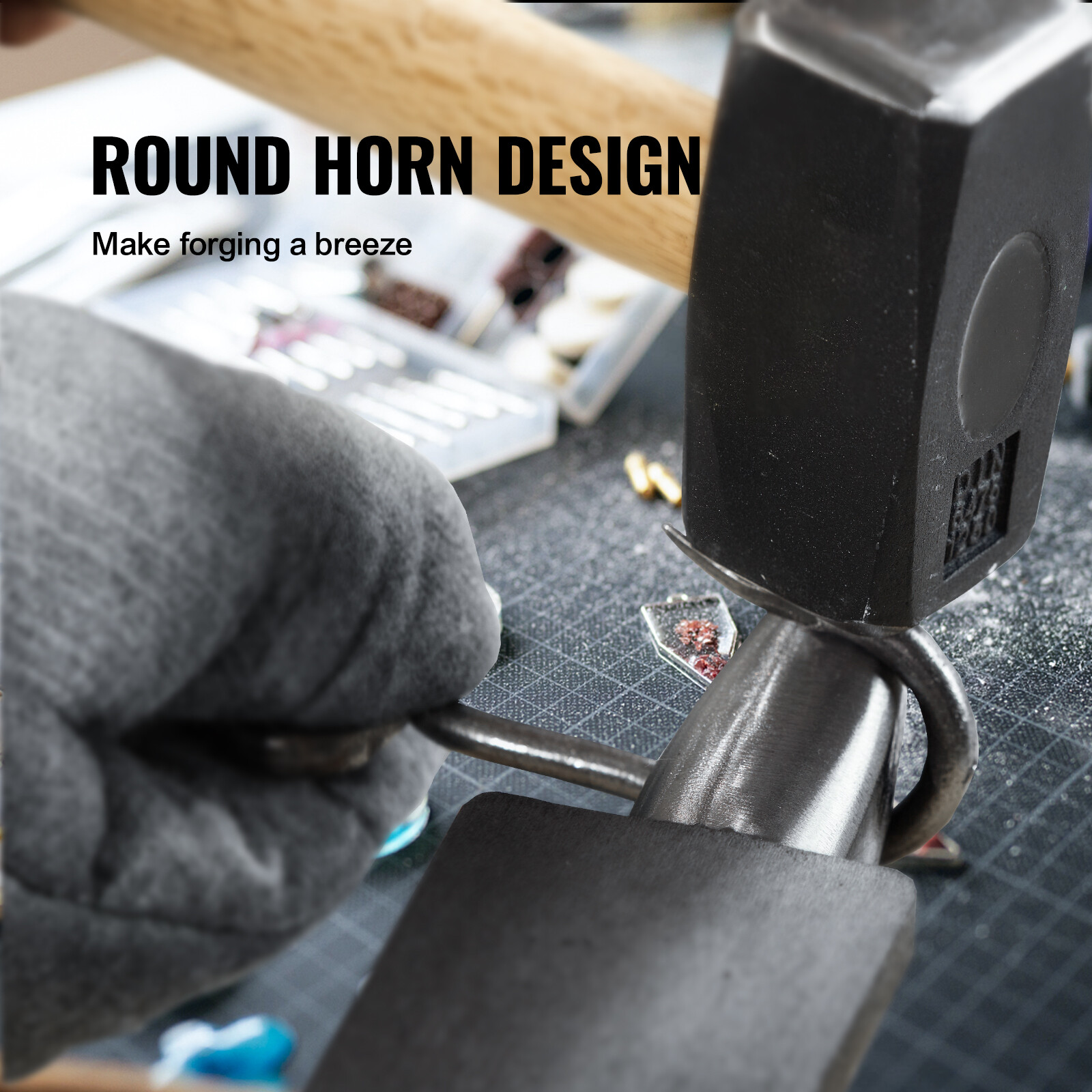 VEVOR Single Horn Anvil 8.8 lbs Cast Steel Anvil Blacksmith Forging Metalwork