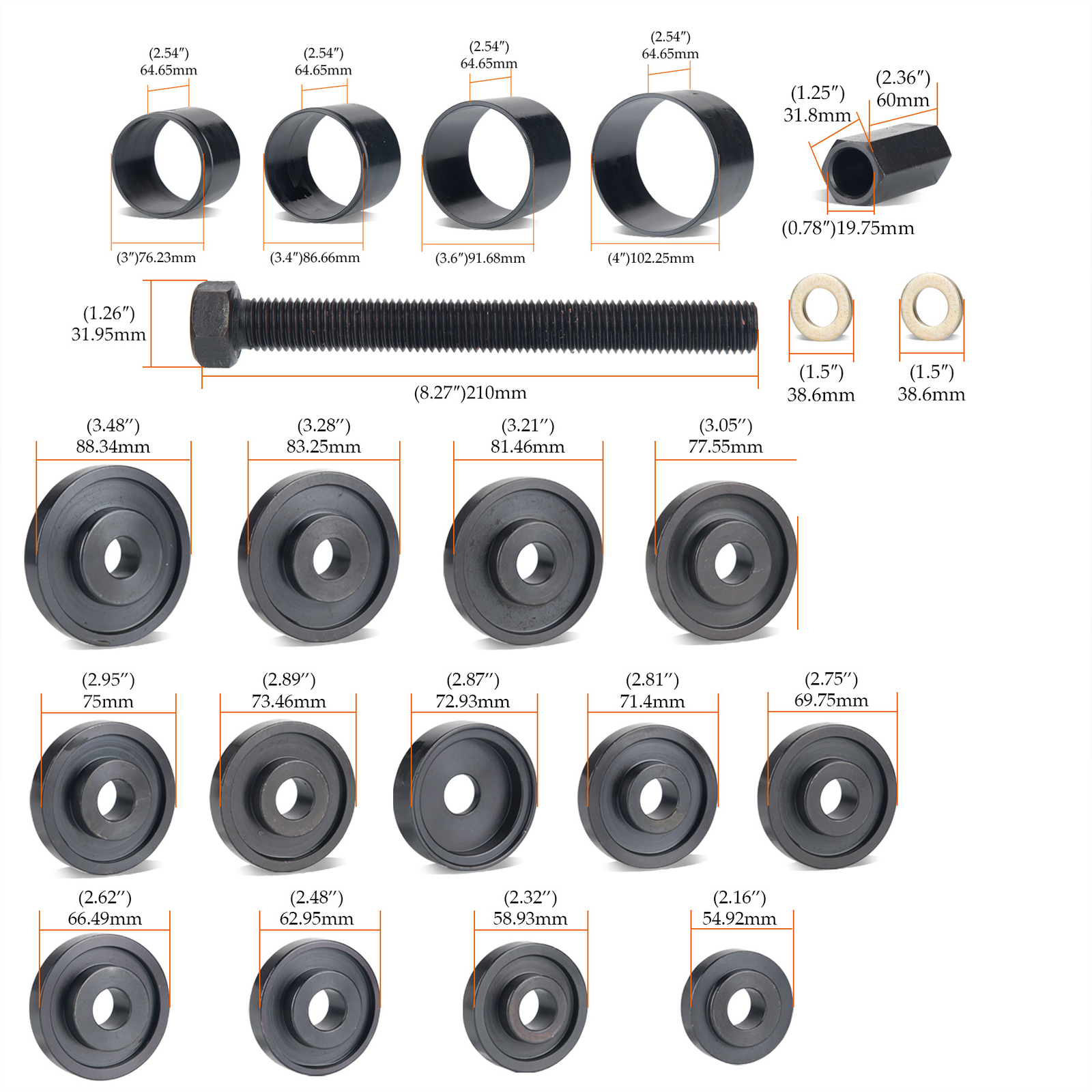 23pcs FWD Front Wheel Bearing Press Kit Removal Adapter Puller Pulley Tool Case