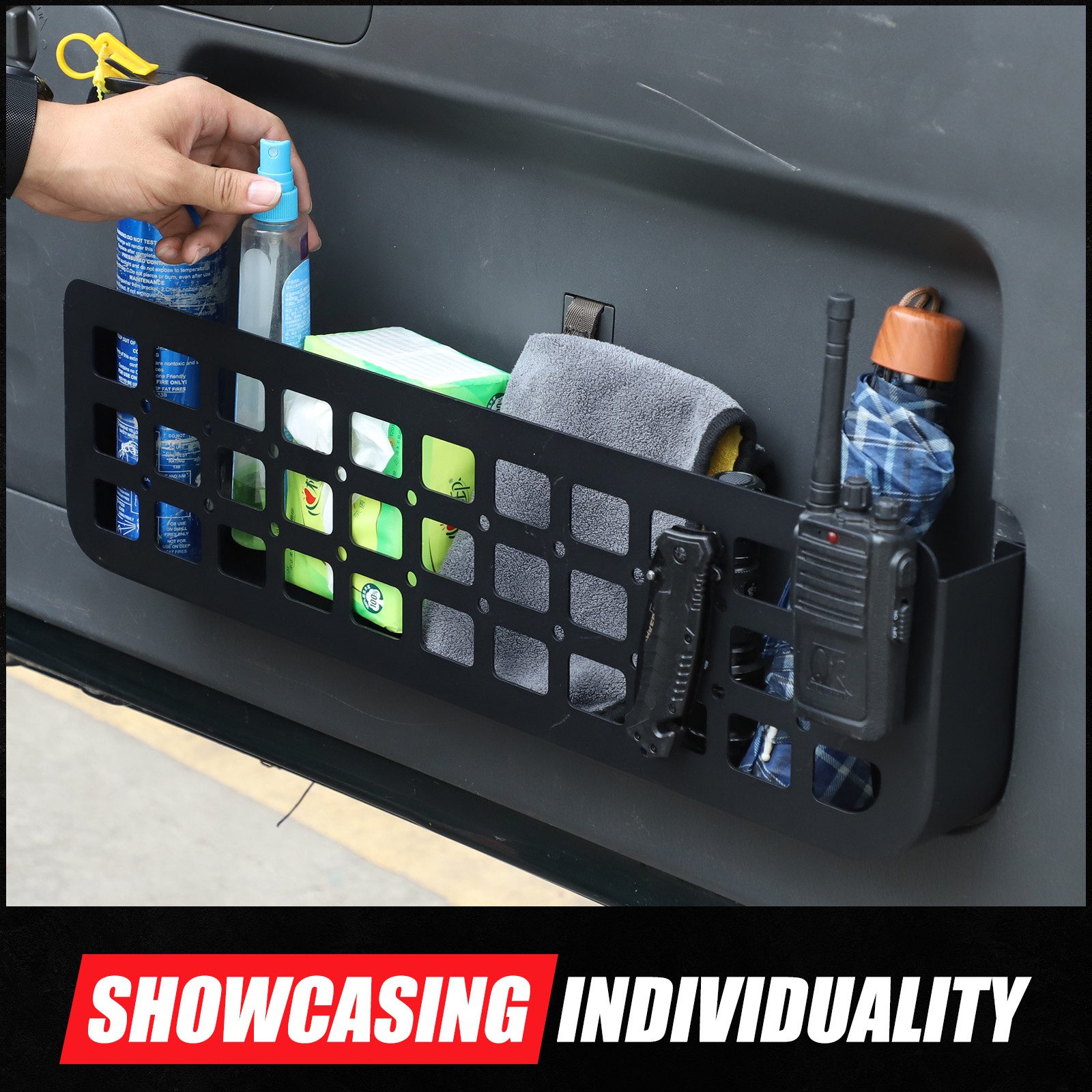 Tailgate Door Organizer Cargo Shelf Molle Panel For 2003-2009 Lexus Gx470