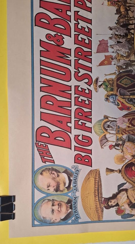 RARE VTG 1971 Ringling Bros Barnum & Bailey Big Free Street Parade Circus Poster