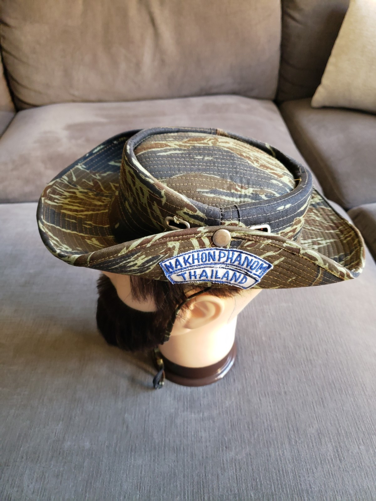 RARE! Vintage Vietnam War Era Nakhon Phanom Thailand Tiger Camo Boonie Bush Hat