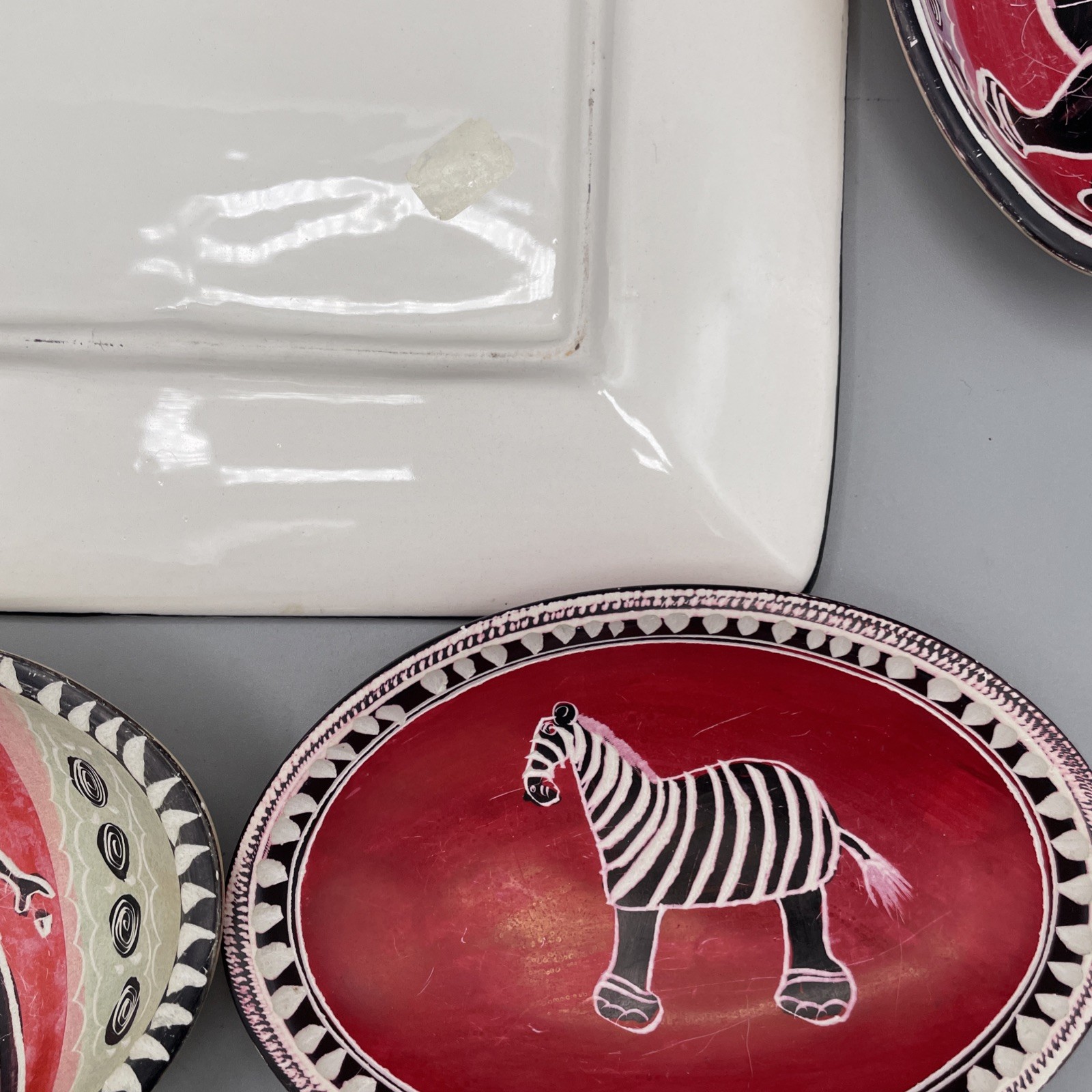 Hand Painted ELSONA Daphne African Art Plate /Dish Set