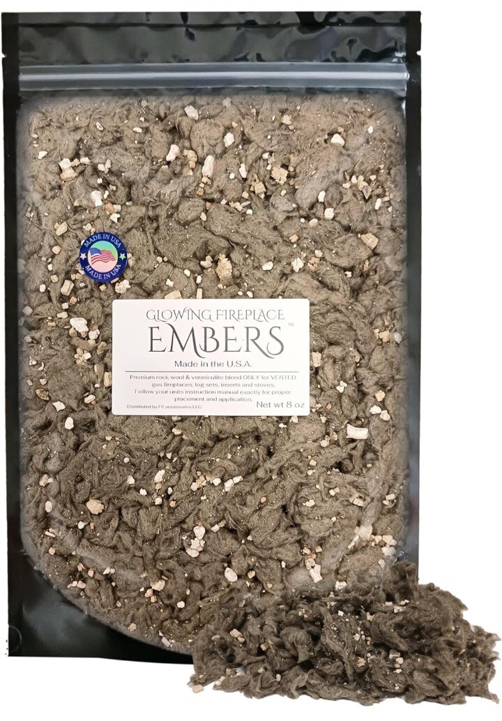 Glowing Fireplace Embers Rockwool Vermiculite For Vented Gas Fireplaces Log Sets