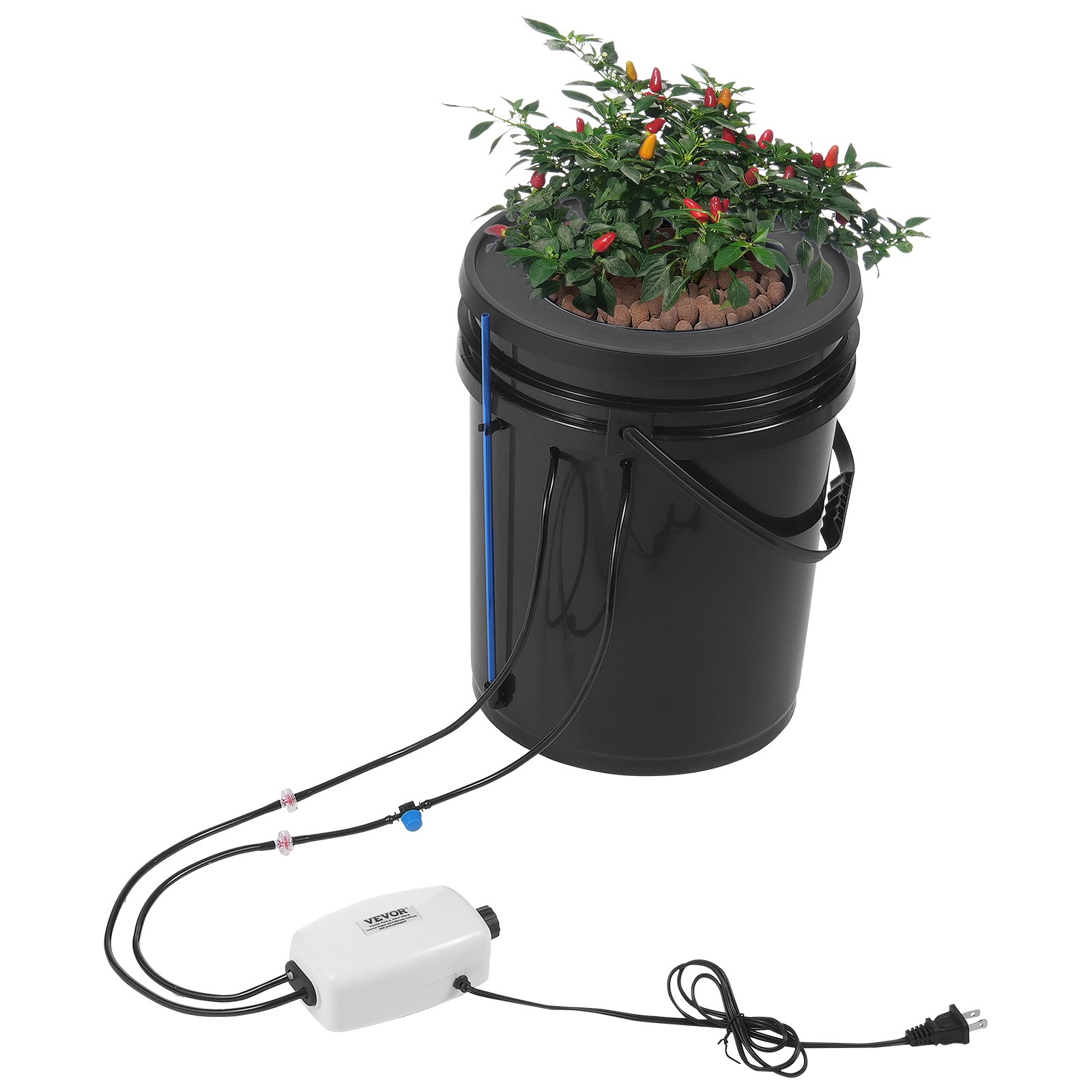 DWC Hydroponics Grow System Deep Water Culture with Top Drip 1 Bucket 5Gal