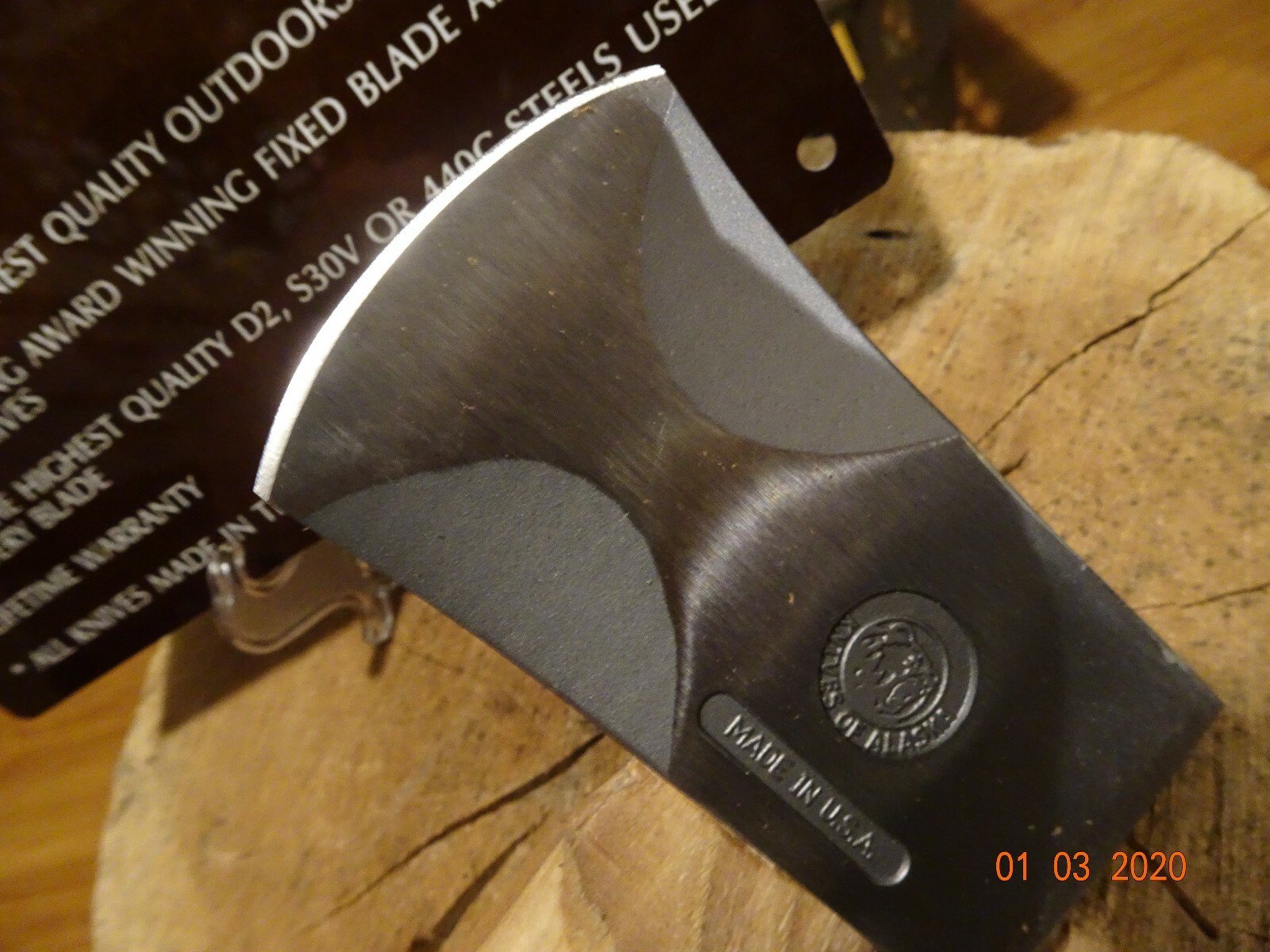 KNIVES OF ALASKA HUNTERS HATCHET WITH LEATHER BELT SHEATH MODEL 070FG A GREAT 1