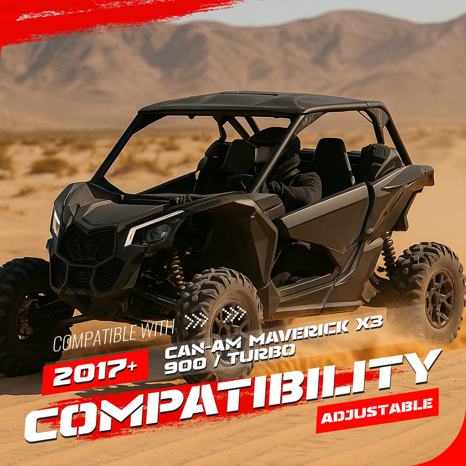 Red Boxed Rear Radius Arms For Can-Am Maverick X3 2017+ 64\" Body Powder Coated