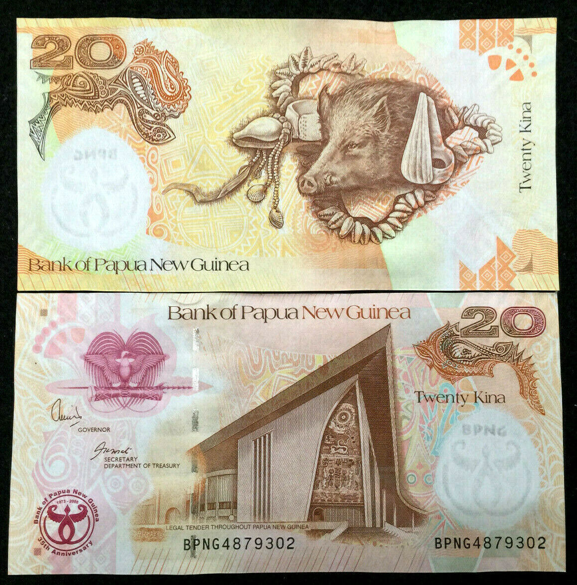 Papua New Guinea 20 Kina Year 2008 Banknote World Paper Money UNC Currency