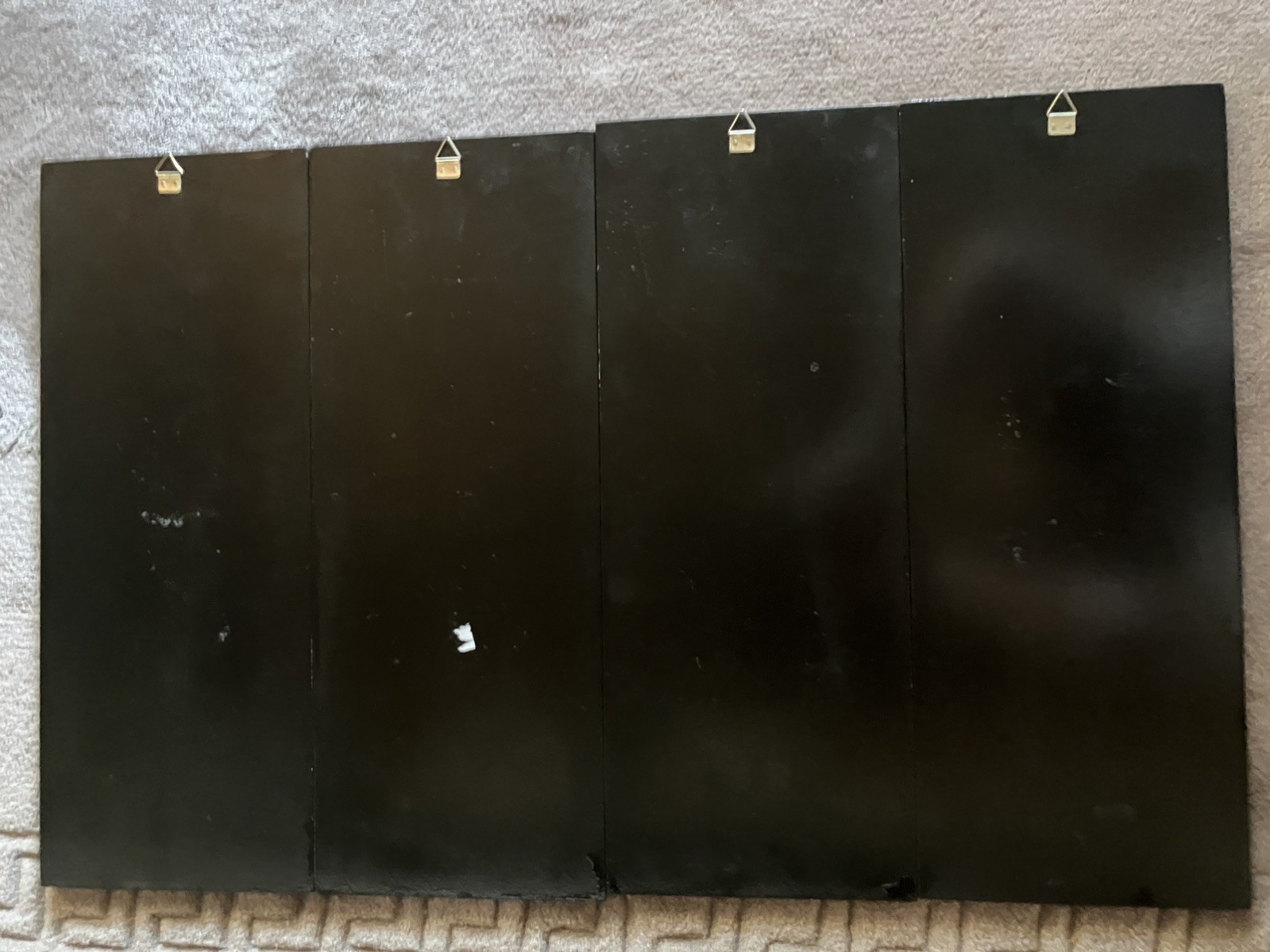 4-panel Handcrafted Vietnamese Lacquer And Mother Of Pearl Inlay Wall Art: 19X30