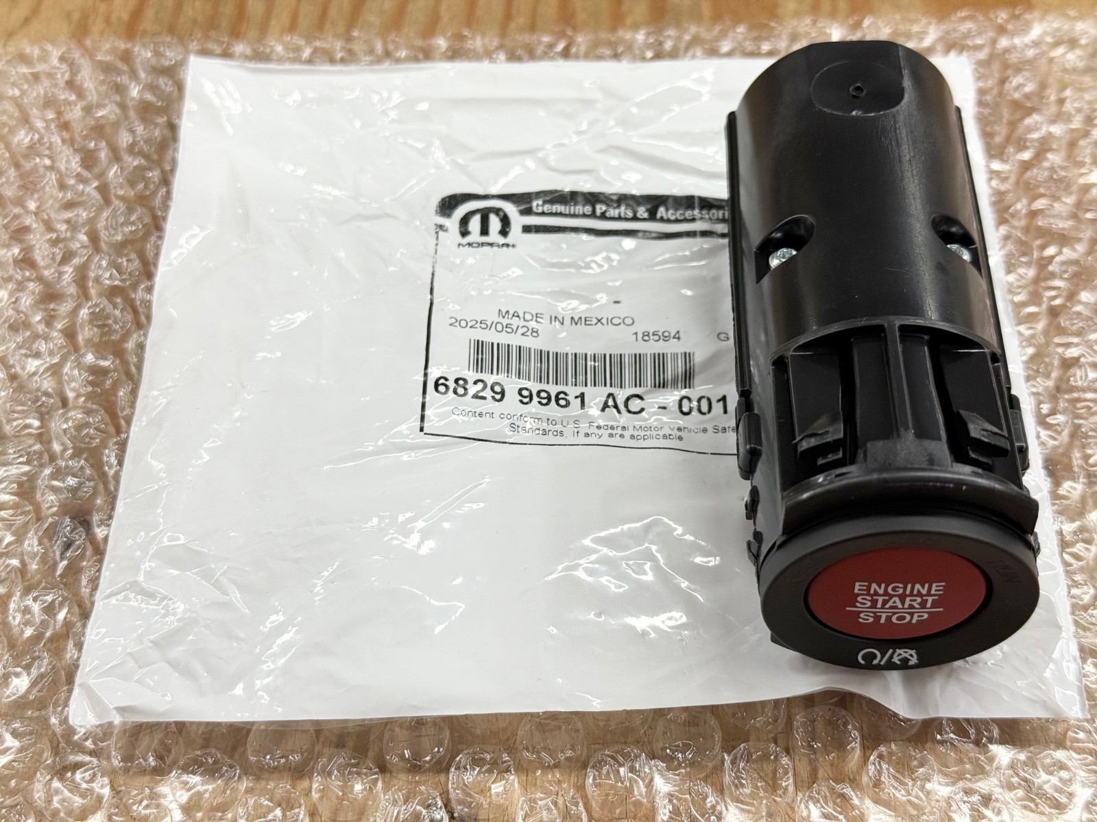 RED PUSH START BUTTON PERFORMANCE 15-2023 DODGE CHALLENGER CHARGER 300 OEM MOPAR