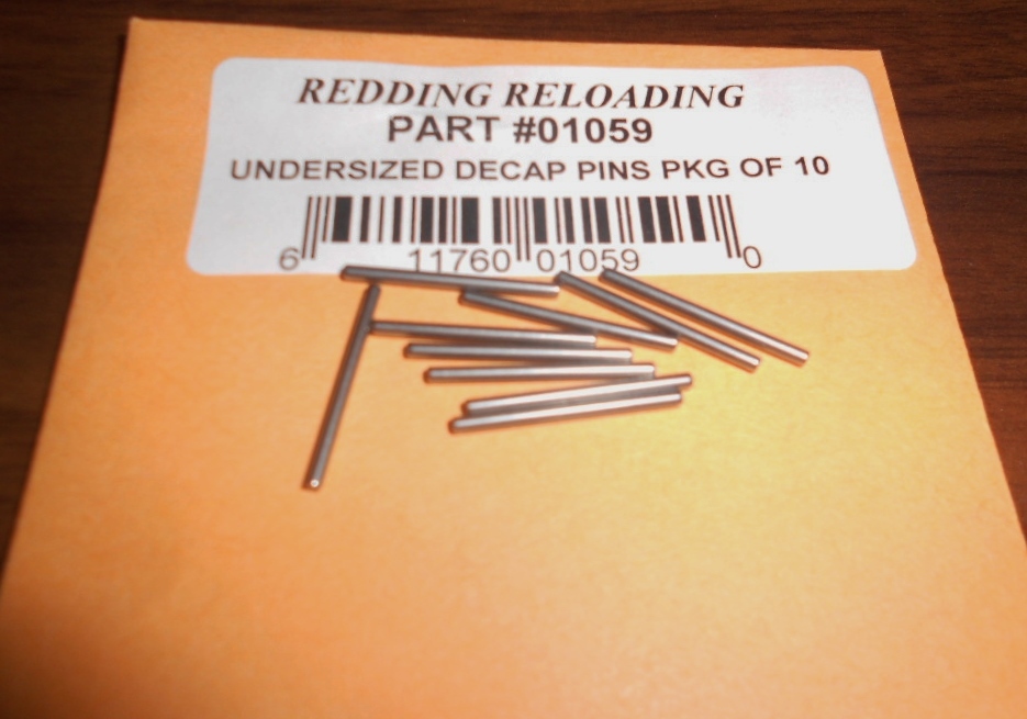 01059 REDDING DECAPPING PINS - UNDERSIZED - PKG OF 10 - NEW - FREE SHIPPING!