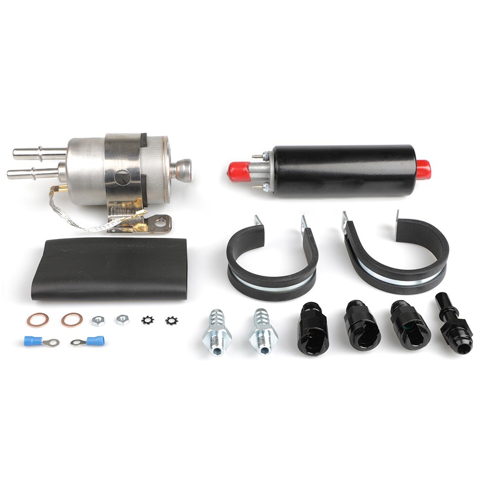 Walbro TI 255LPH Inline LS Swap High Pressure EFI Fuel Pump w/Install Kit GSL392