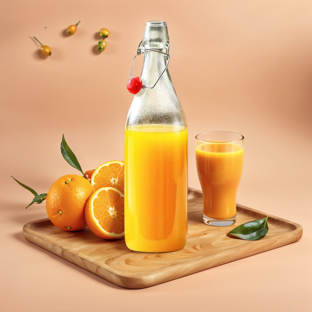 2 Pack 32oz Airtight Glass Bottles with Swing Top Stoppers