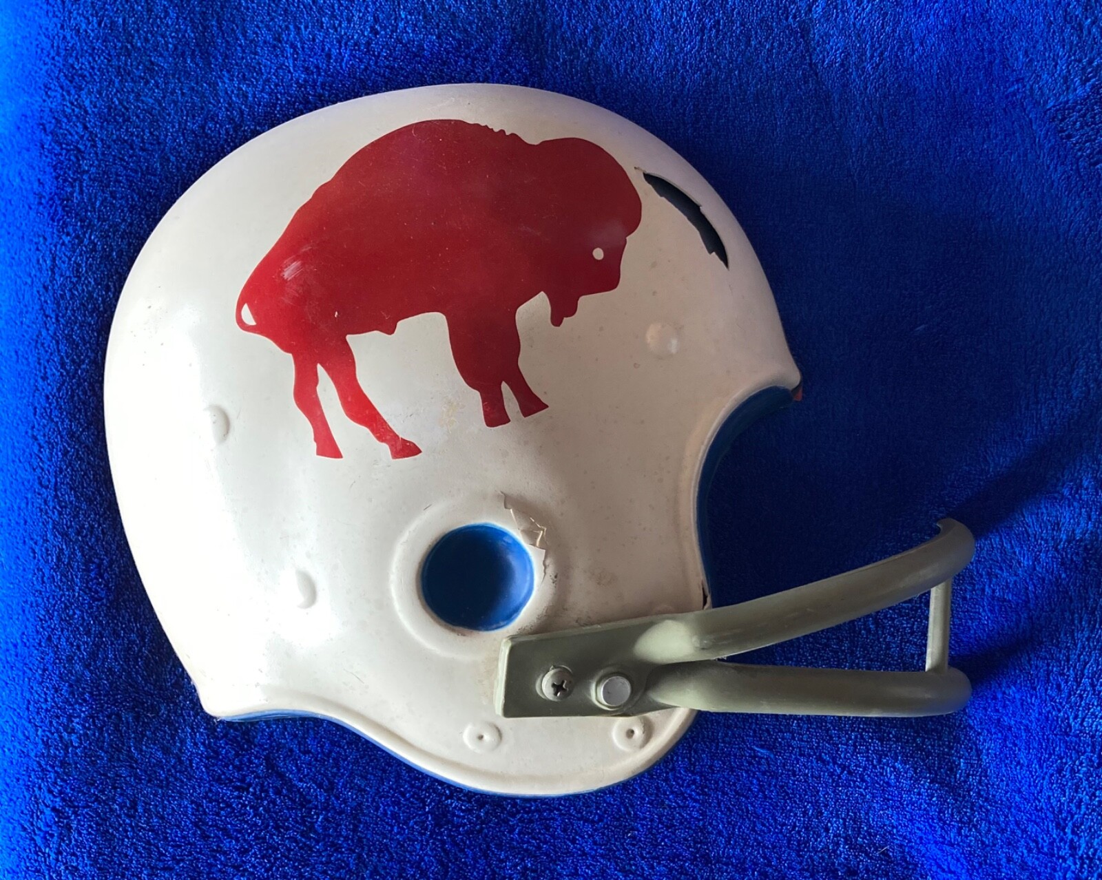Vintage Buffalo Bills Standing Buffalo Helmet from Plastic Wall Plaque