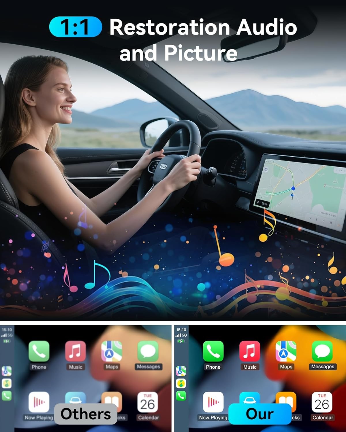 2026 Upgraded Wireless CarPlay Adapter - Fast Auto-Connect, Stable Connection