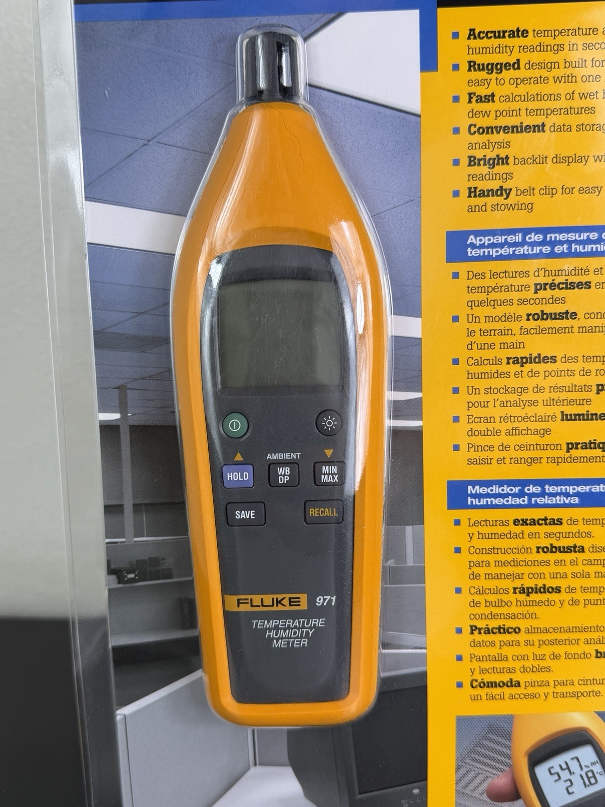 Fluke 971 Temperature Humidity Meter - Brand new - Same Day Shipping