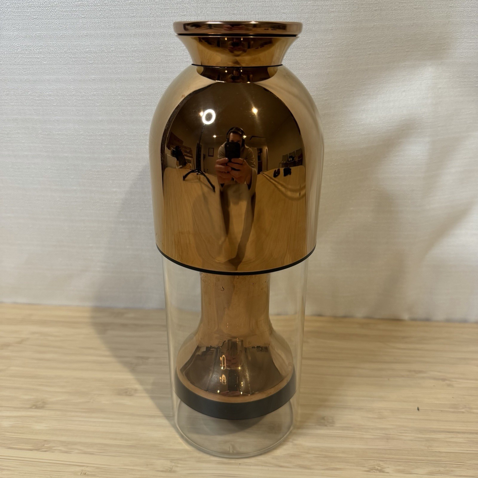 ETO 750 Copper Mirror Finish Wine Decanter Aerator Great Condition Glass