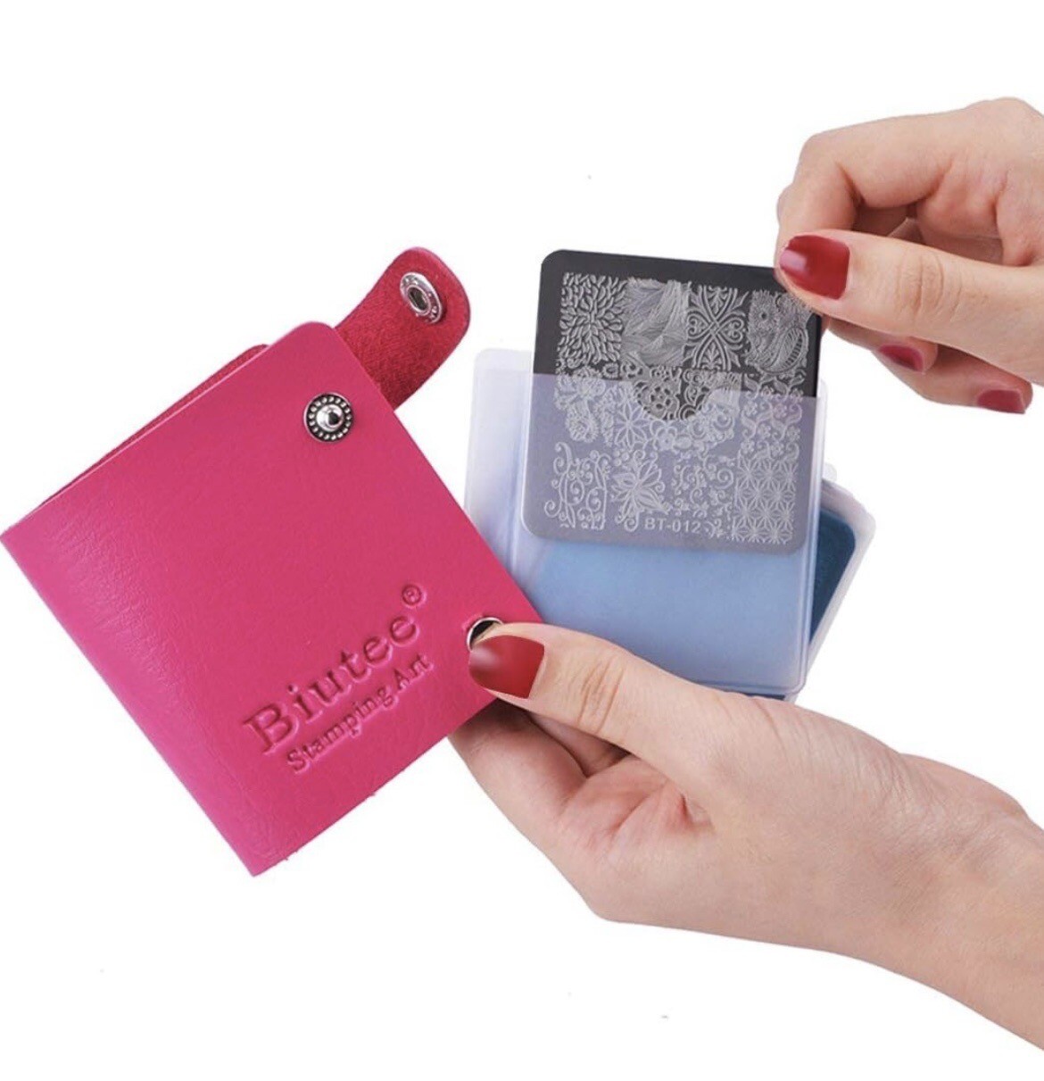 Nail Stamping Plates Set 12Pcs Nail Plates 1Stamper 1Scraper 1Storage Bag Nail