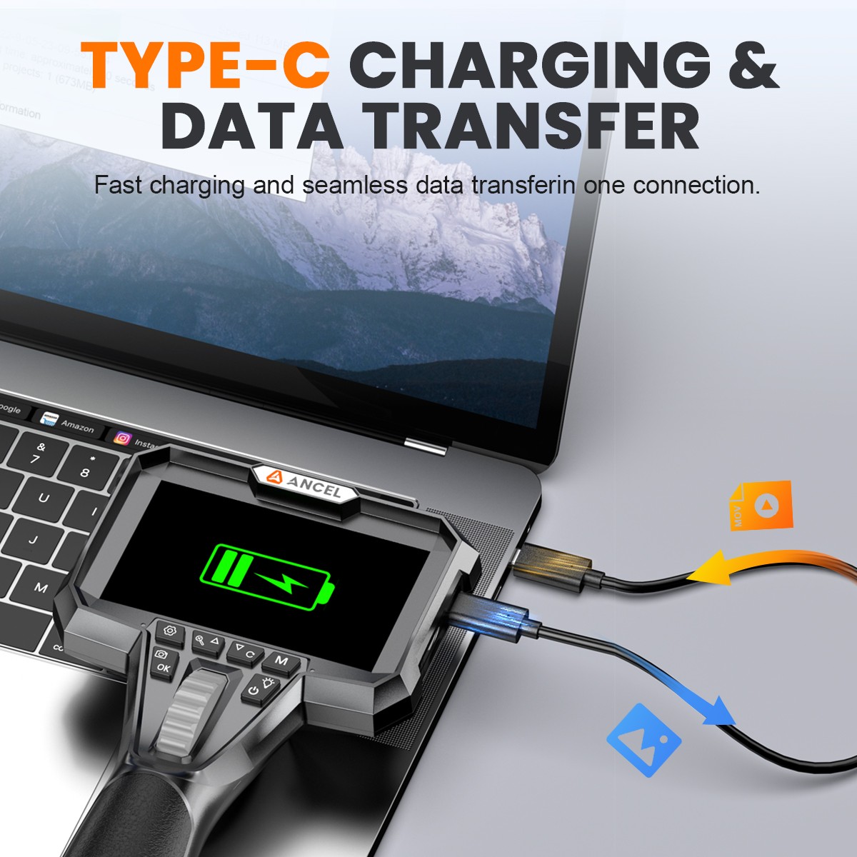 4.3" 3.9mm 3.7V/2600A Battery Articulating Borescope Inspection Camera Endoscope