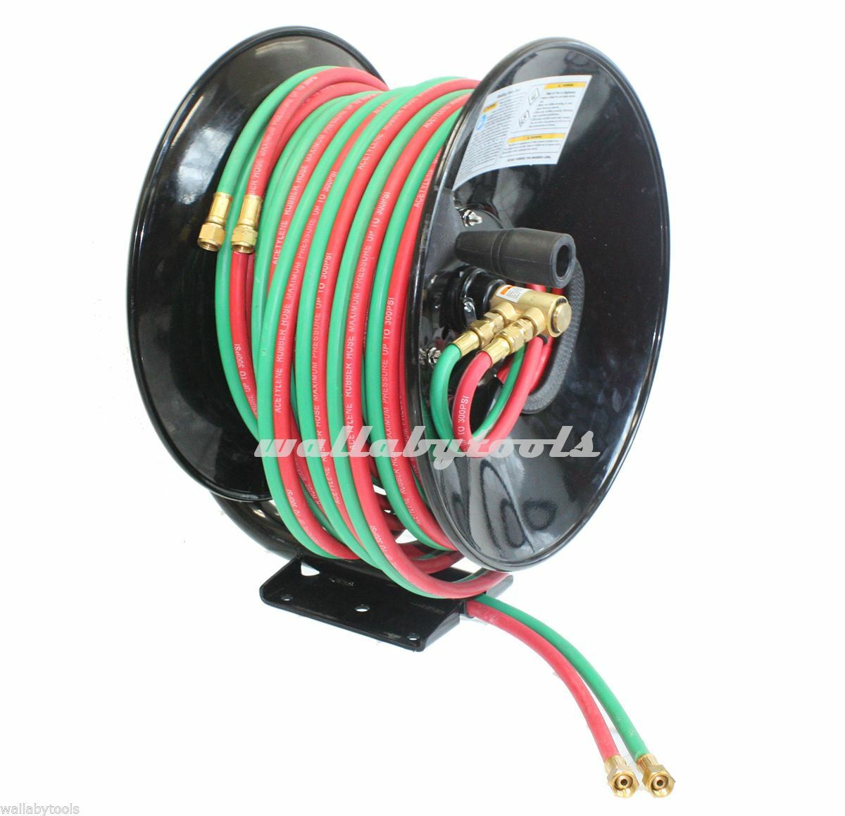 New Manual Hose Reel for 50ft Twin Oxy Acetylene Welding Hose 300psi 50'