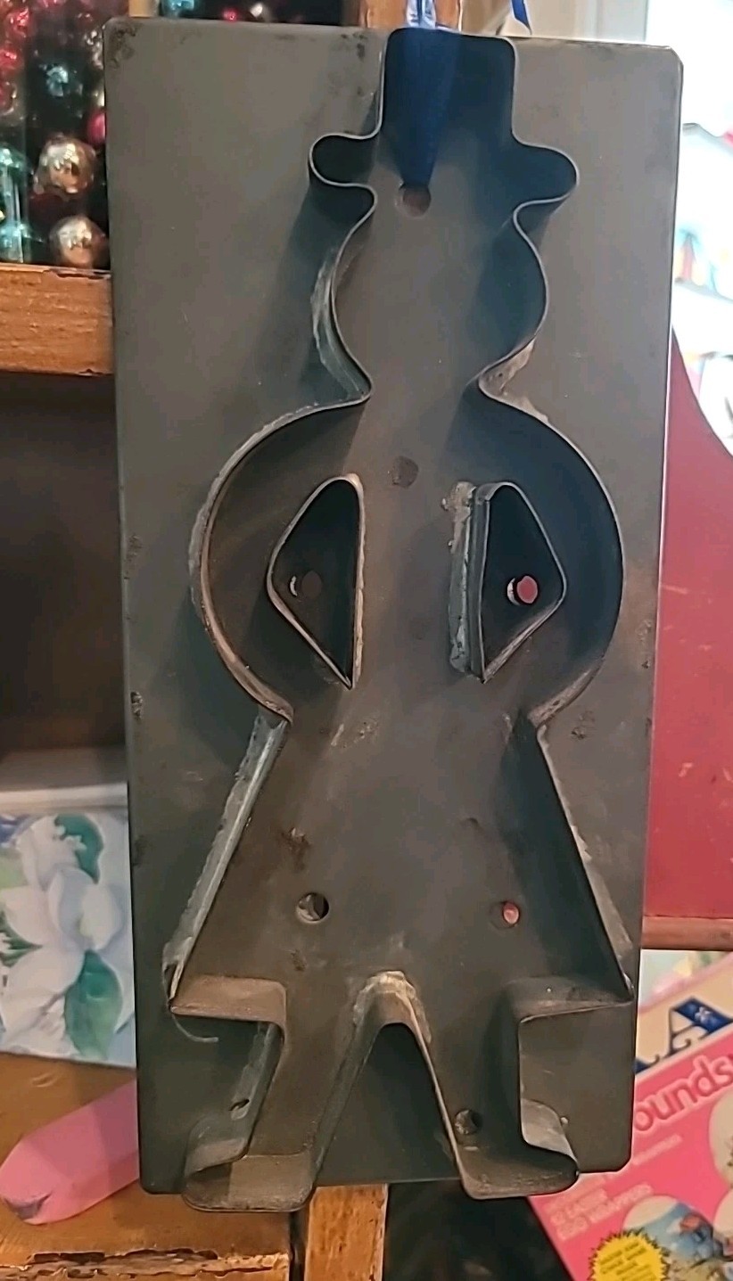Antique Cookie Cutter Amish Man RARE Tin Handmade Pennsylvania LARGE 9 1/2×4 1/2