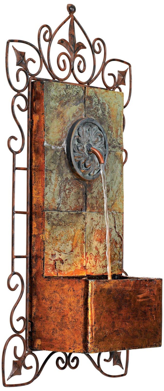 Ibizi Rustic Outdoor Wall Water Fountain with LED Light 33-Inch