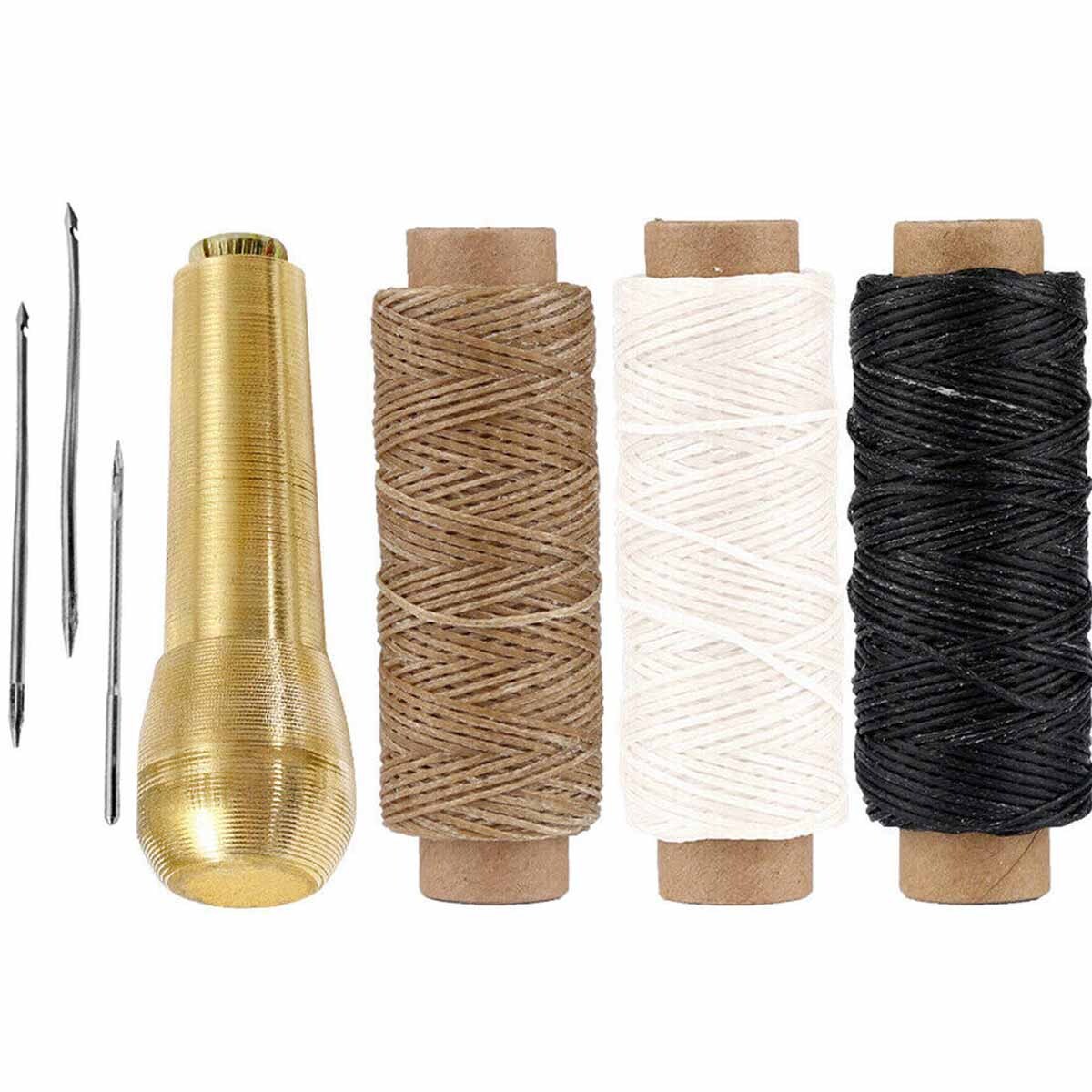 Leather Sewing Kit With Hand Speedy Stitcher Sewing Awl Waxed Thread Repair Tool