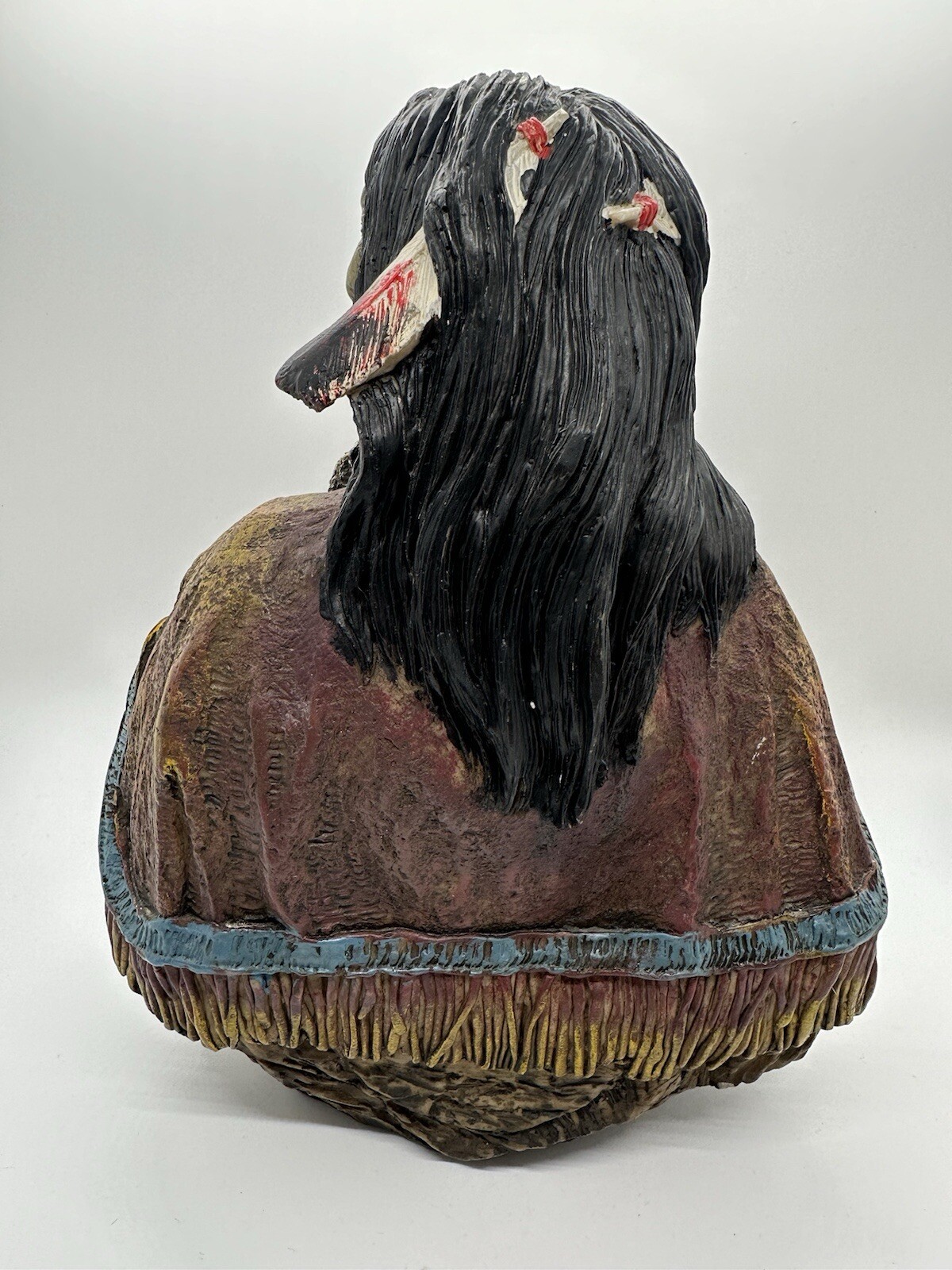 Native American Indian Large Bust Resin Sculpture Hand Painted Very Detailed