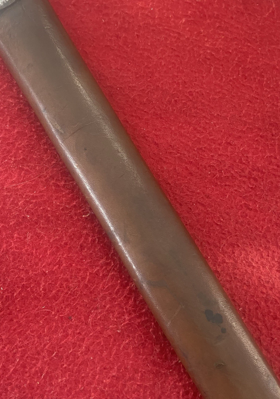 WWI English Pattern 1907 Bayonet & Leather Scabbard By Vickers 2-18