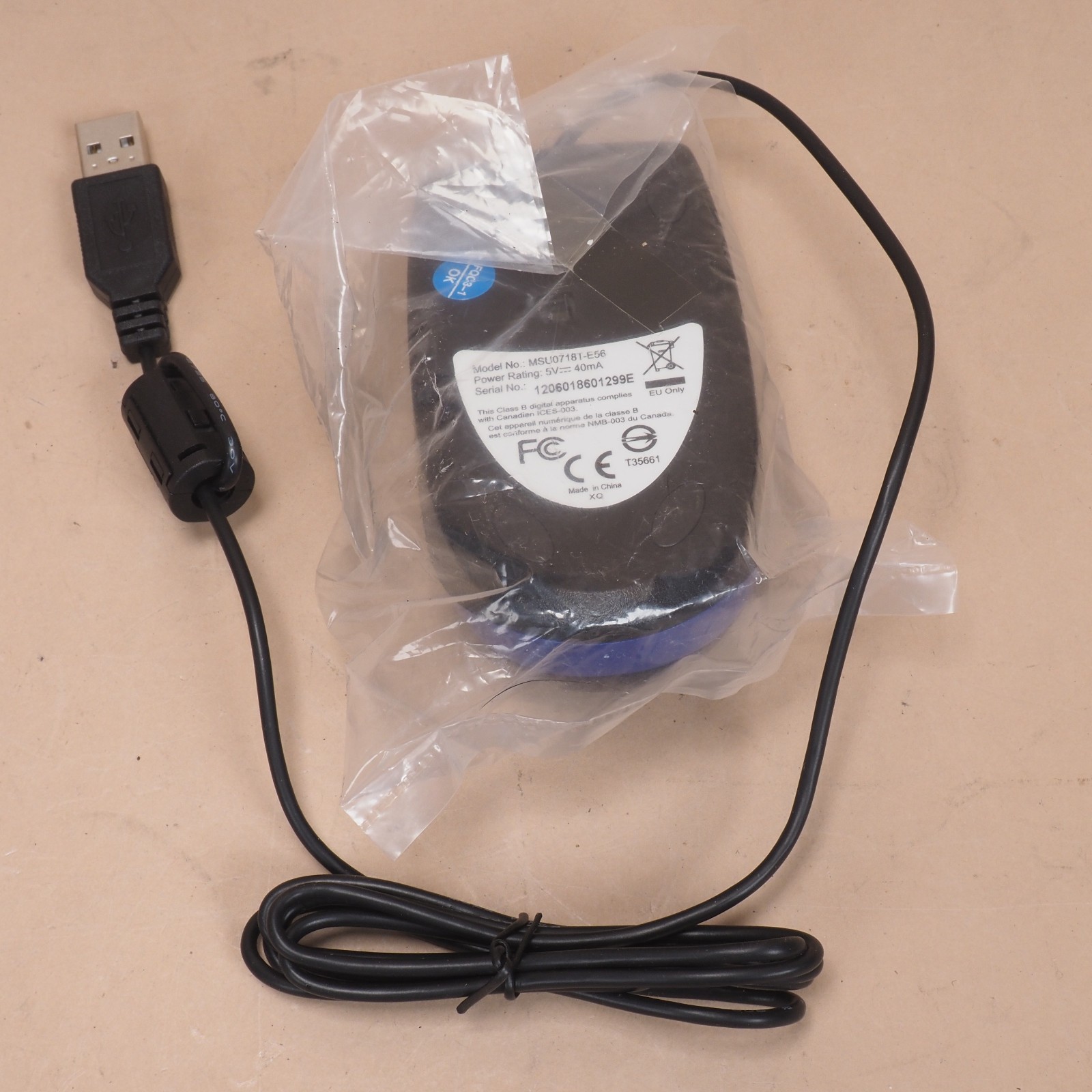 Black Purple Genuine Brother Sewing Machine Optical USB Mouse MSU0718T-E56