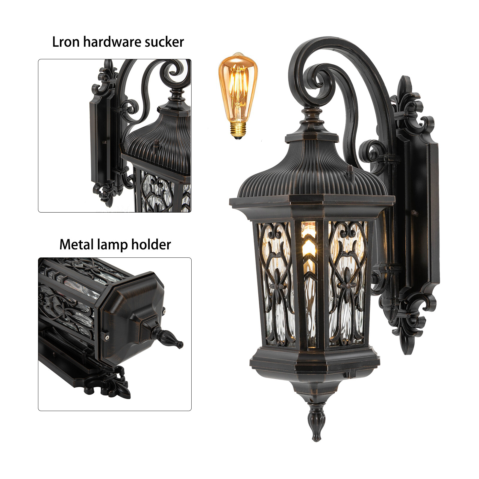 1* Dusk to Dawn Outdoor Wall Sconce Porch Light Exterior Wall Light Fixture