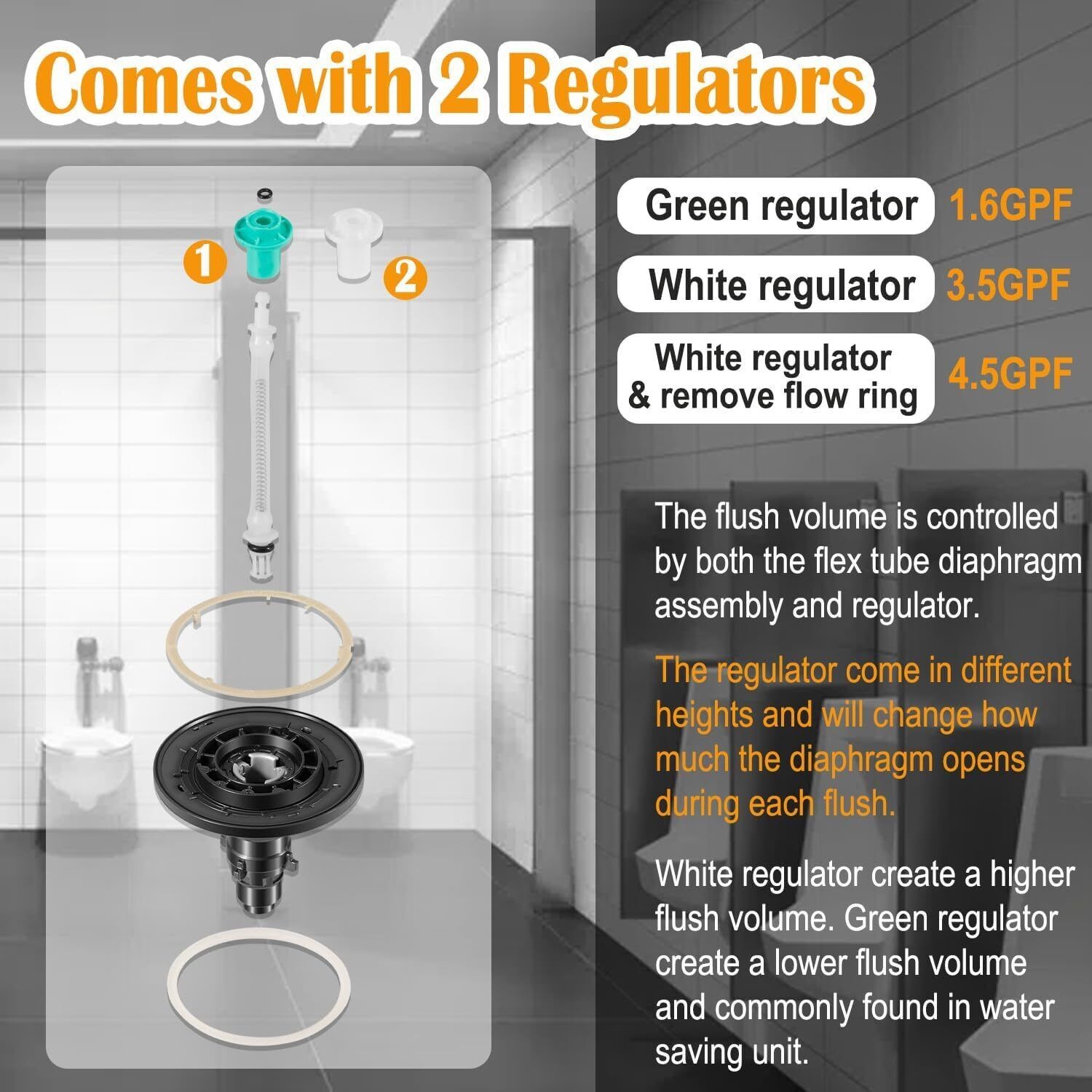 EBV-1020-A Flex Tube Diaphragm Kit for Sloan G2 Optima Plus Sensor Flushometers