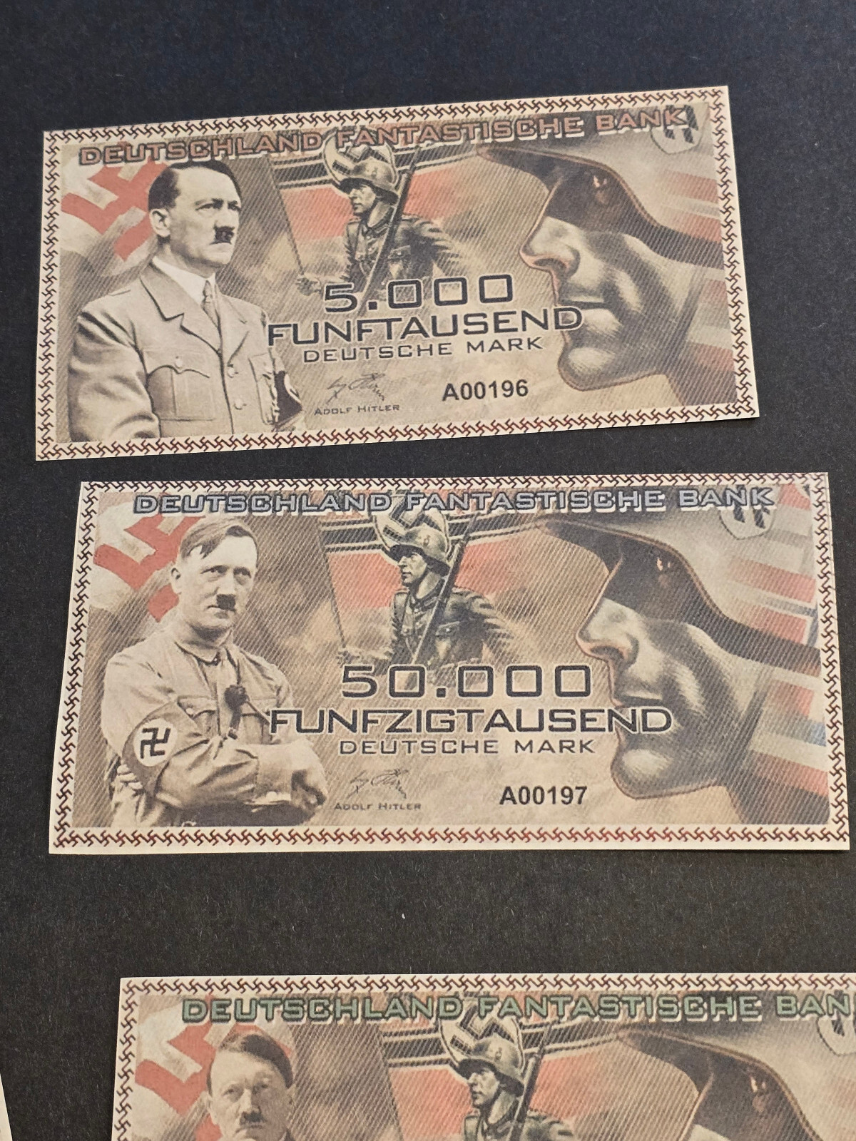 THIRD REICH NOVELTY CURRENCY Lot Adolf Hitler Banknotes Reichsbanknotes
