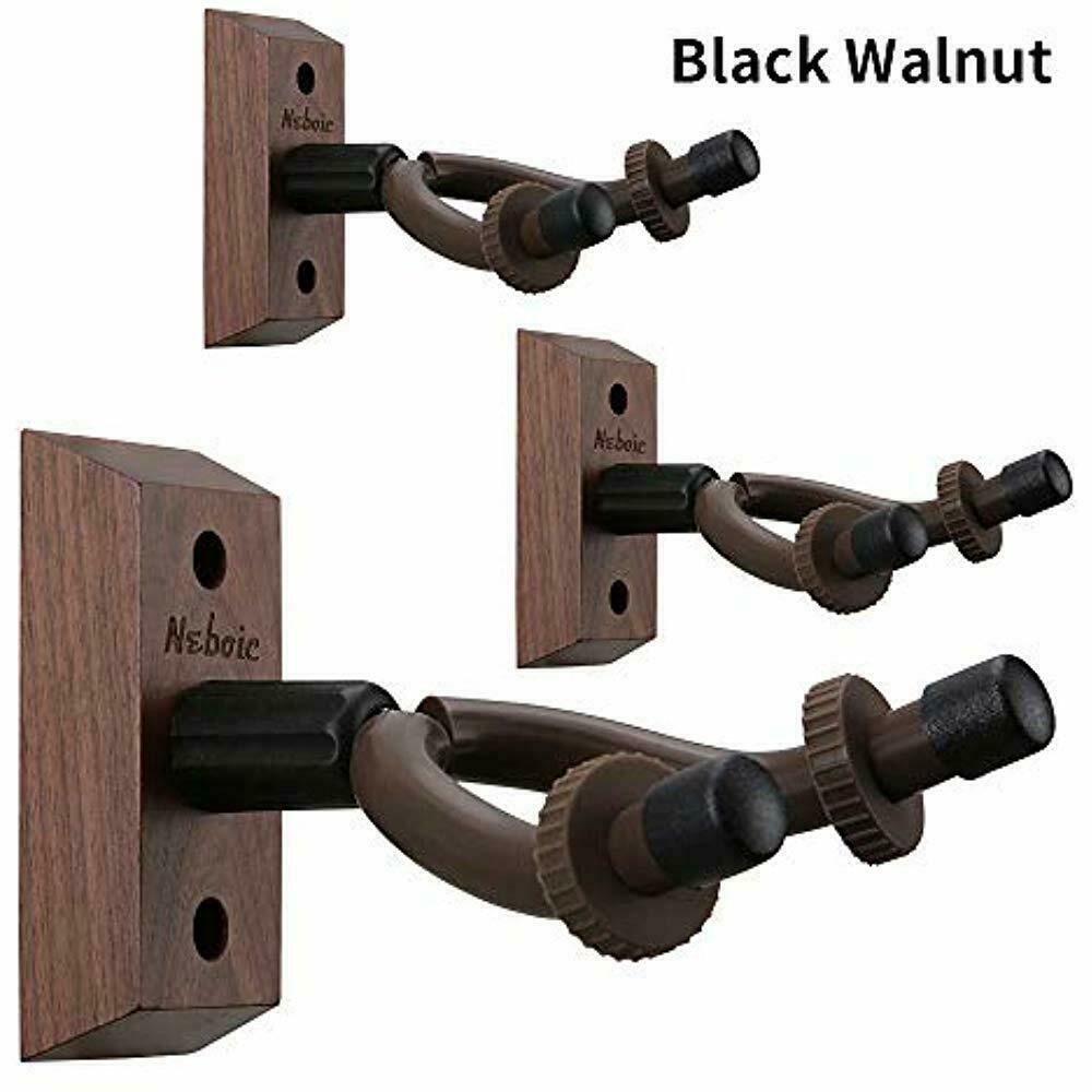 3-Pack Black Walnut Guitar Hanger Wall Mounts